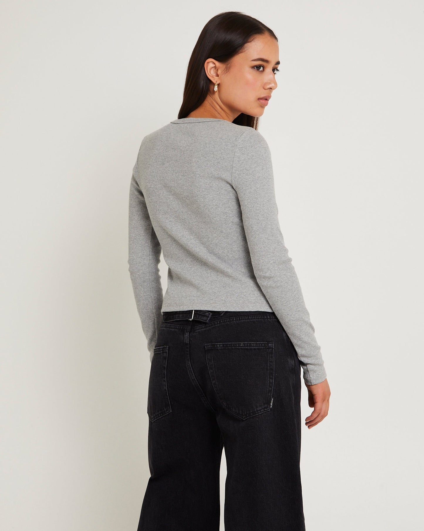 Maddy Button Asymmetric Top-imported
