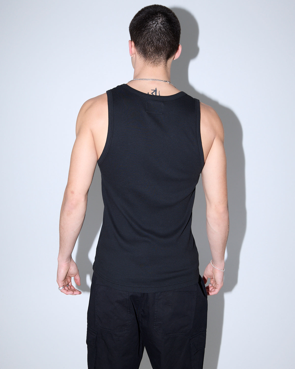 Ribbed Singlet BLACK