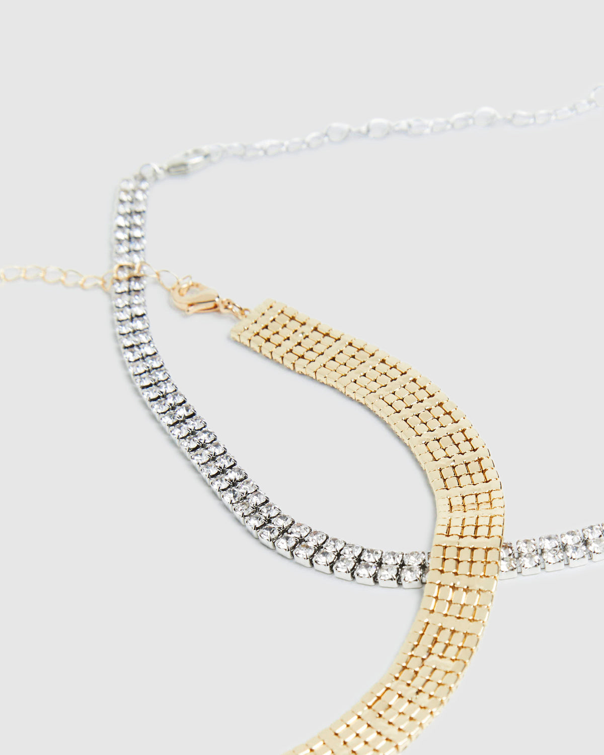 Tamira Diamante Choker 2 Pack SILVER