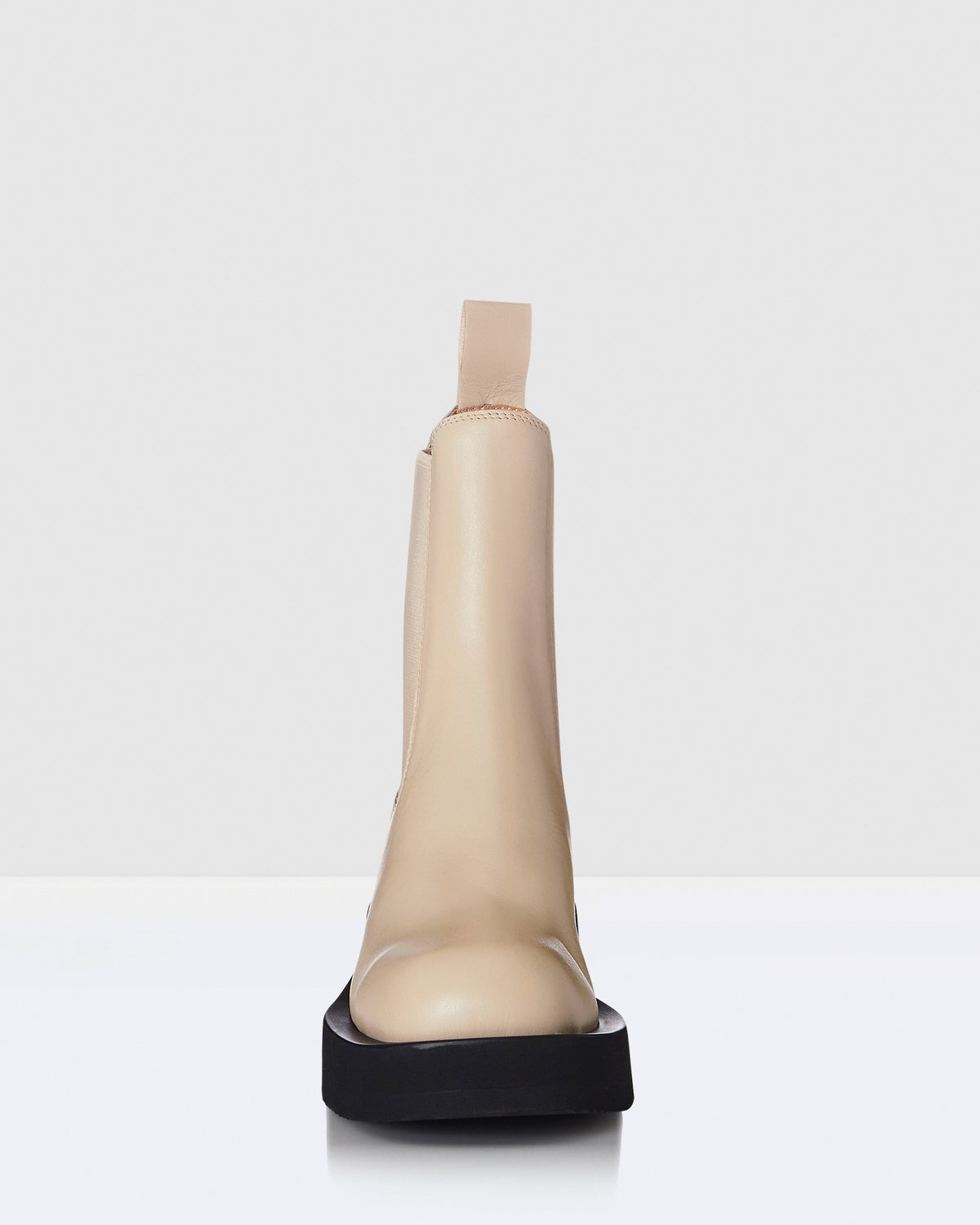 Sean Leather Boots Cream BEIGE