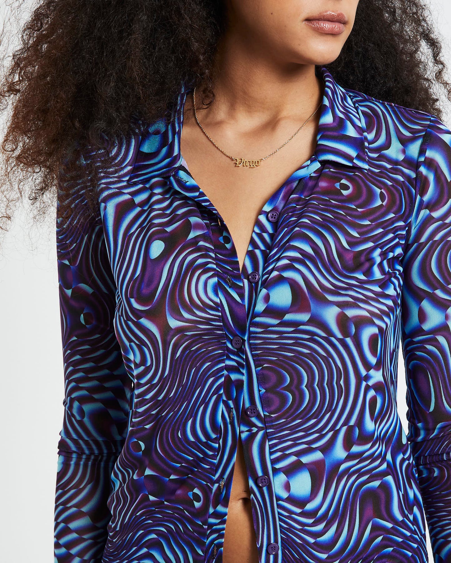 Roxie Button Front Shirt Purple