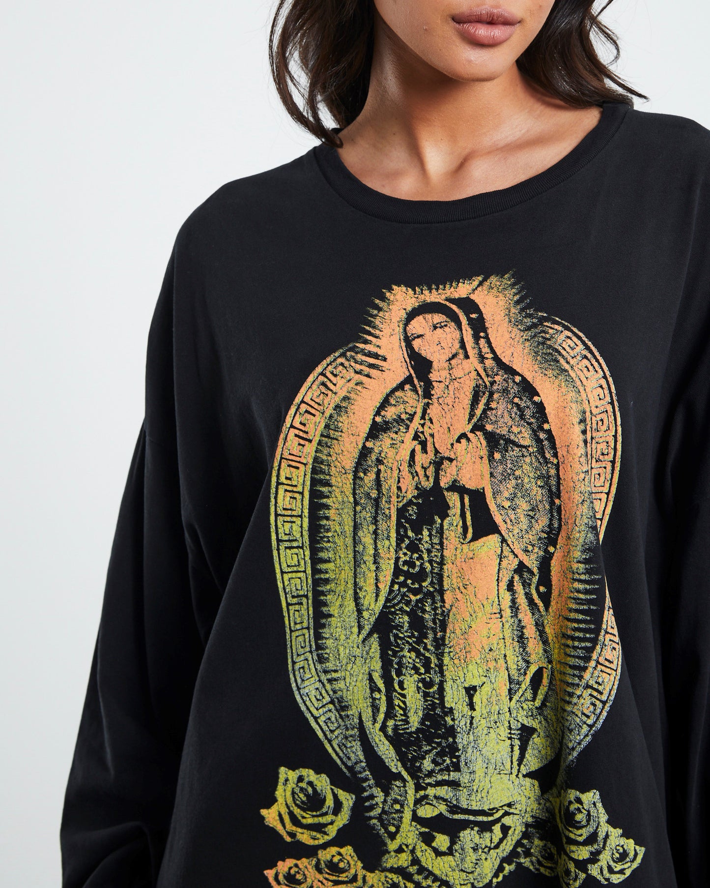 Blessed Long Sleeve Tee Dress Black ULTRA BLACK