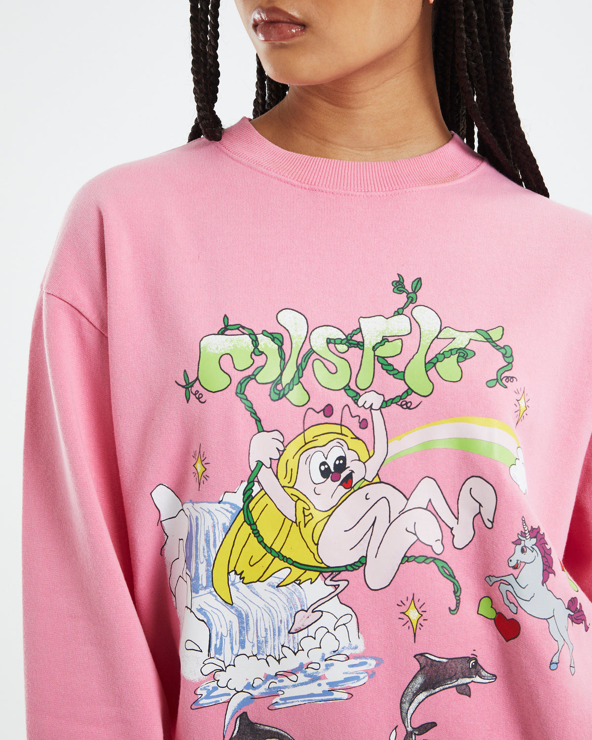 Molly Falls Oversized Crew Jumper Candy Pink CANDY PINK