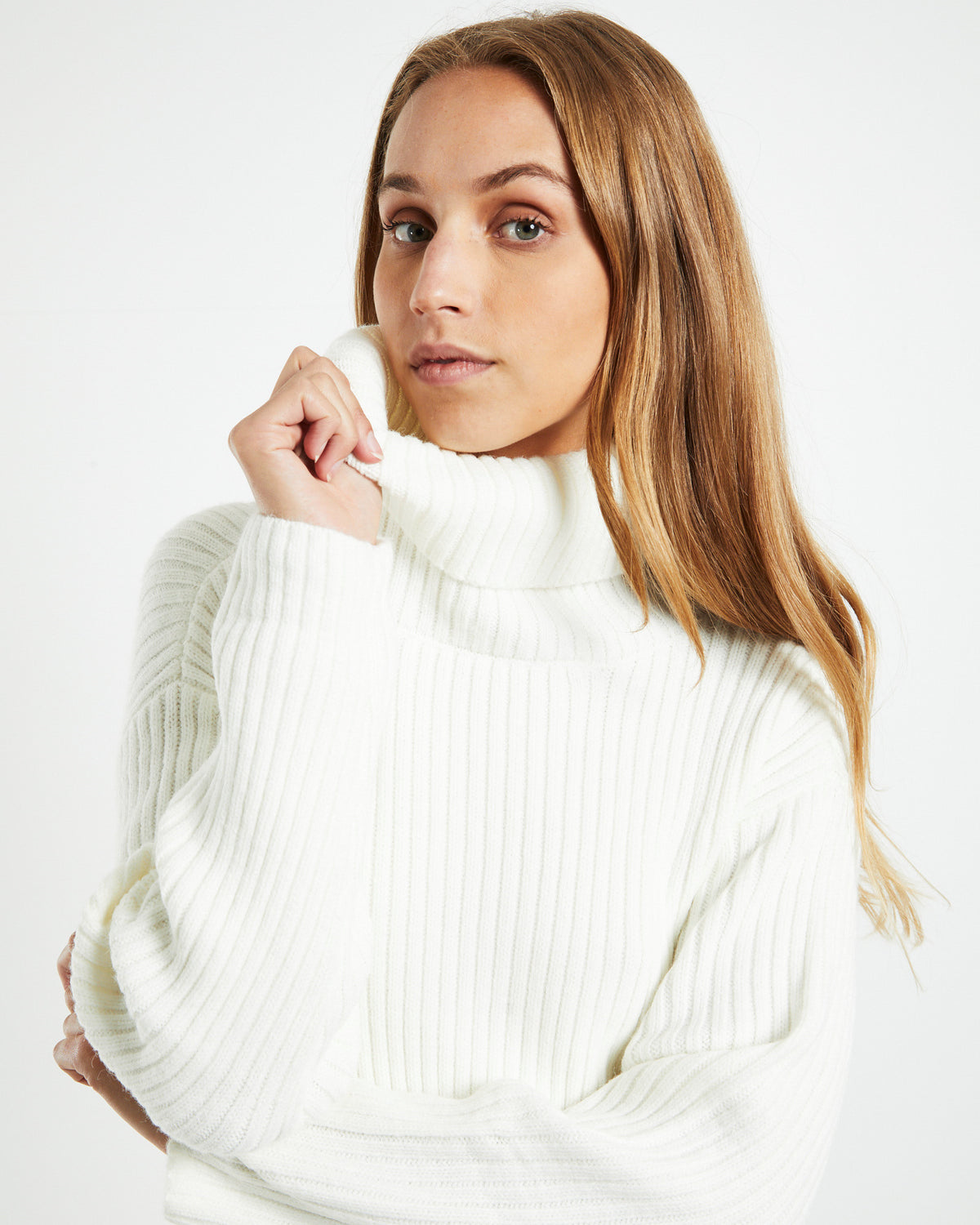 Amina Tie Back Boxy Knit Jumper White WHITE