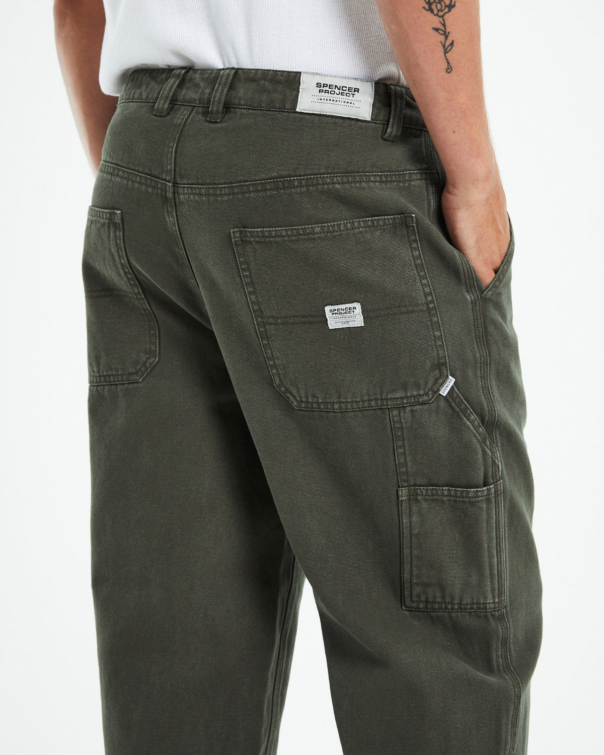 Canvas Carpenter Pants Olive Green GREEN