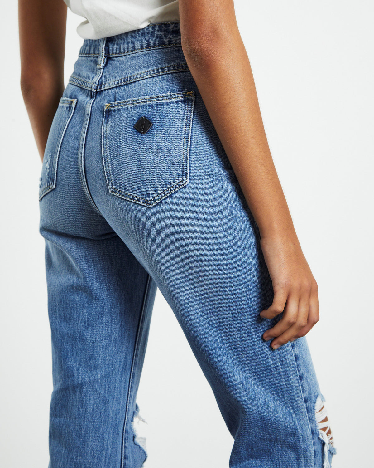 A 94 High Straight Jeans Louise Rip Blue LIGHT BLUE