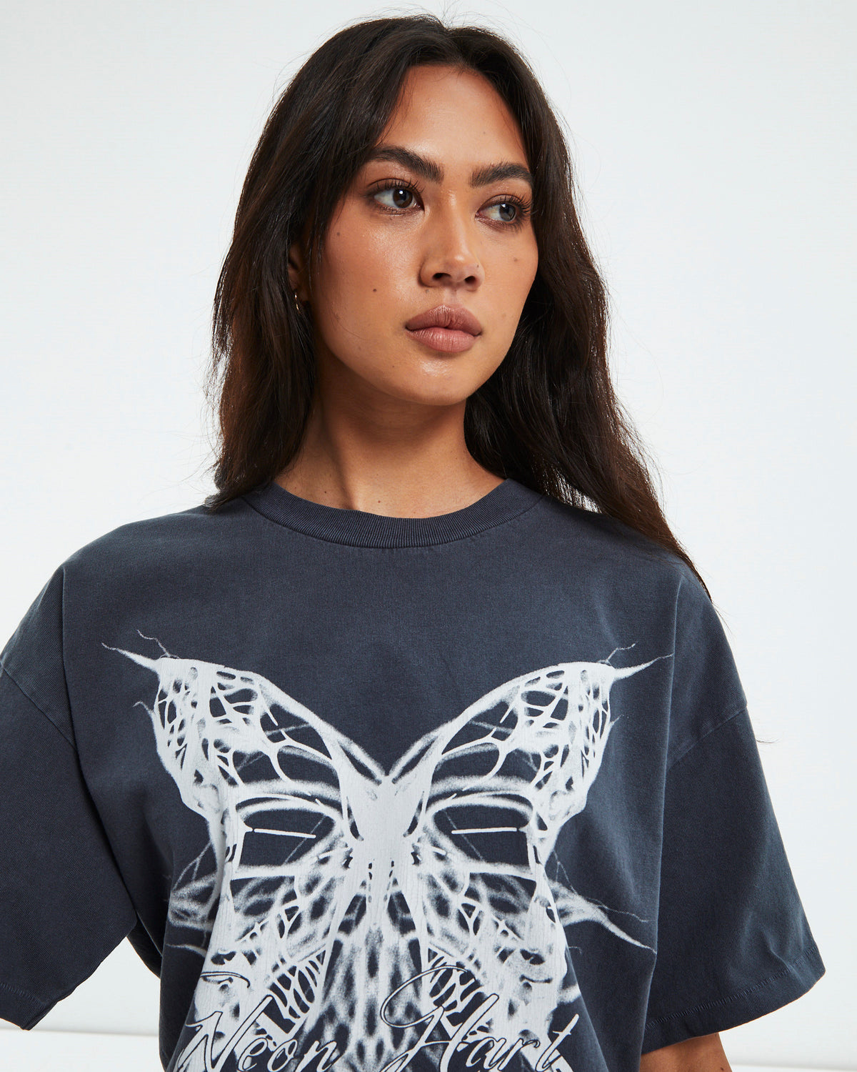 Gothic Butterfly Oversized T-Shirt Black BLACK