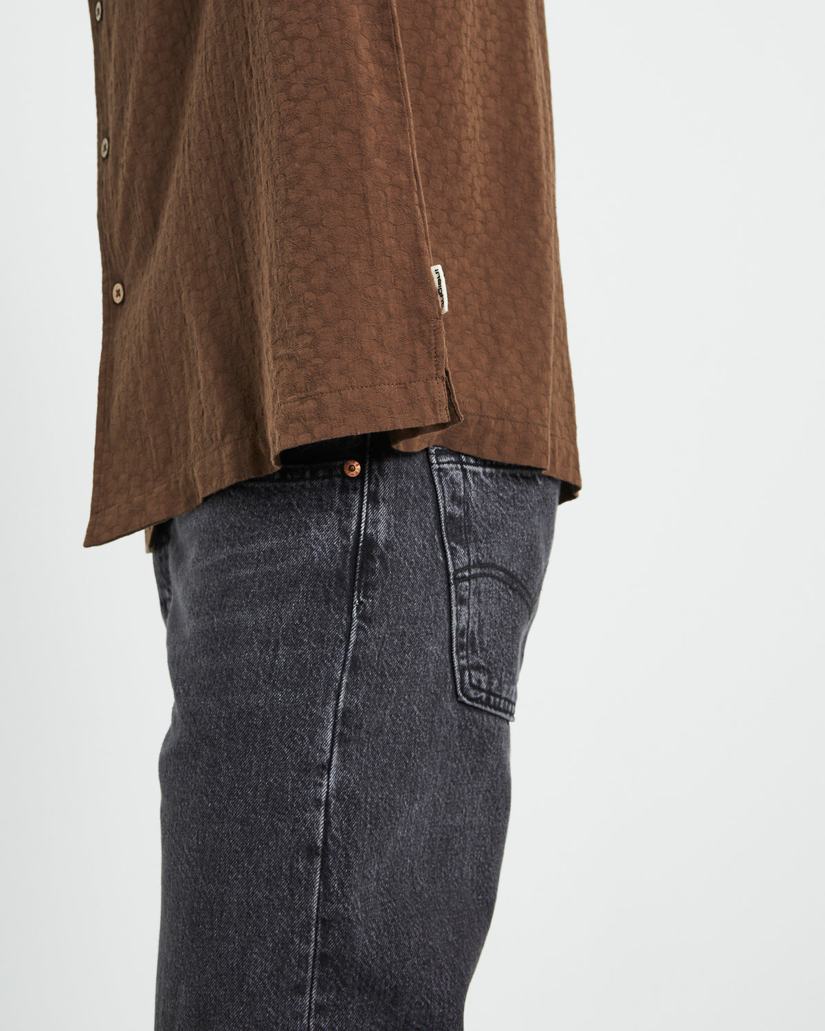 Double Wish Short Sleeve Resort Shirt BROWN