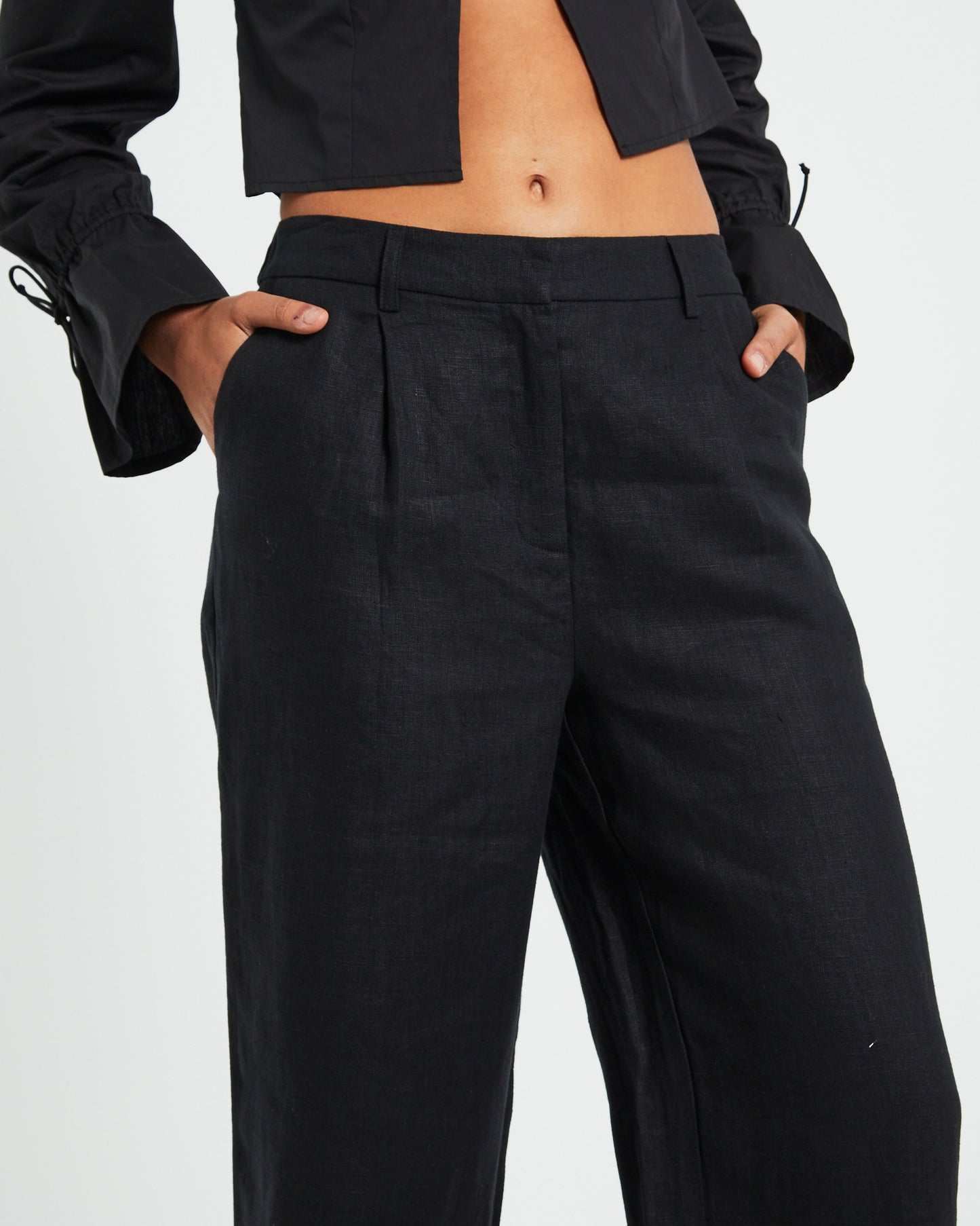 Jemimah Linen Trousers BLACK