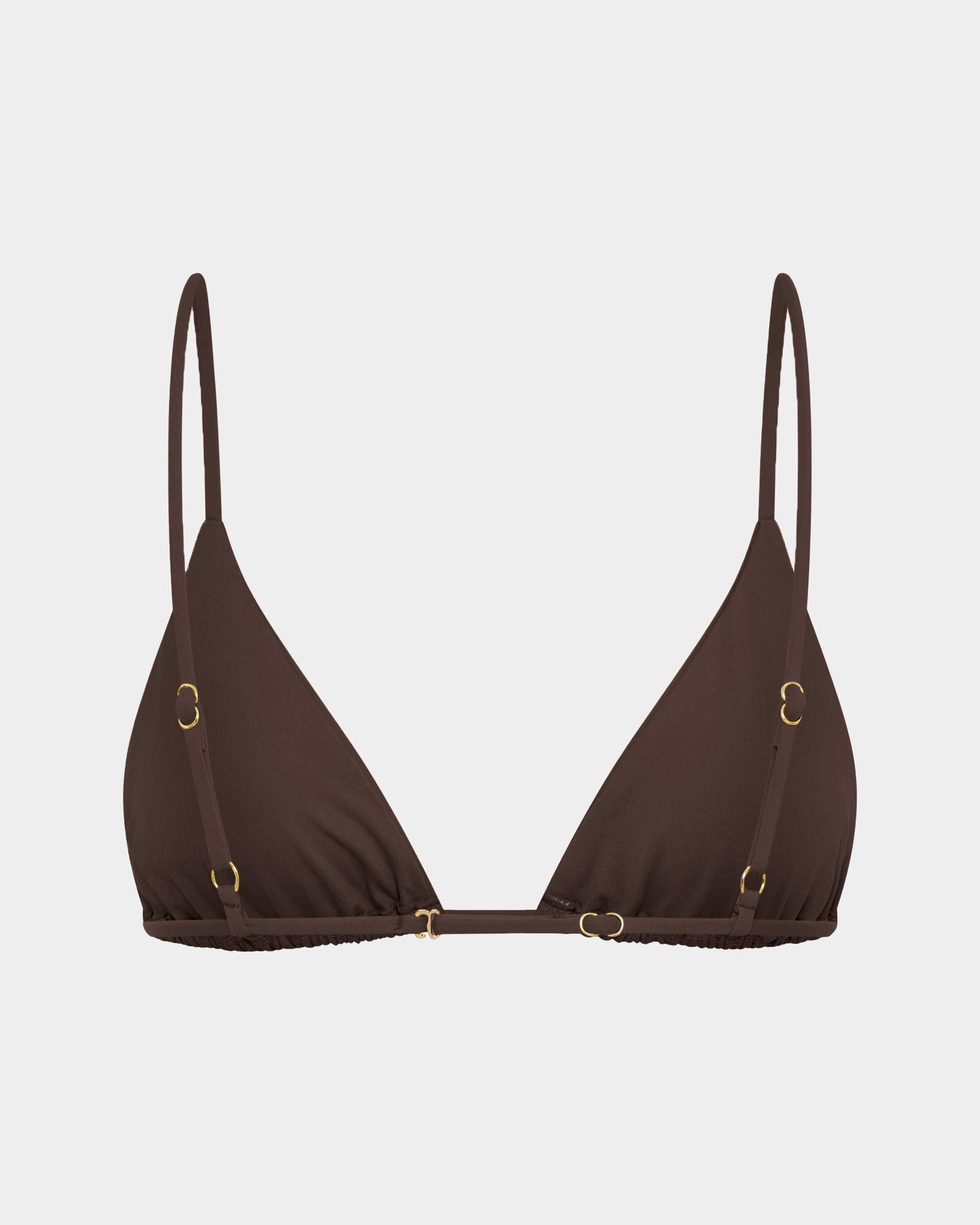Classic Slide Triangle Bikini Top COFFEE