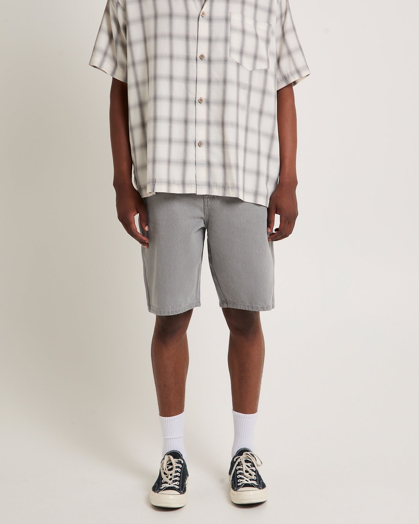 10" Denim Shorts LIGHT GREY