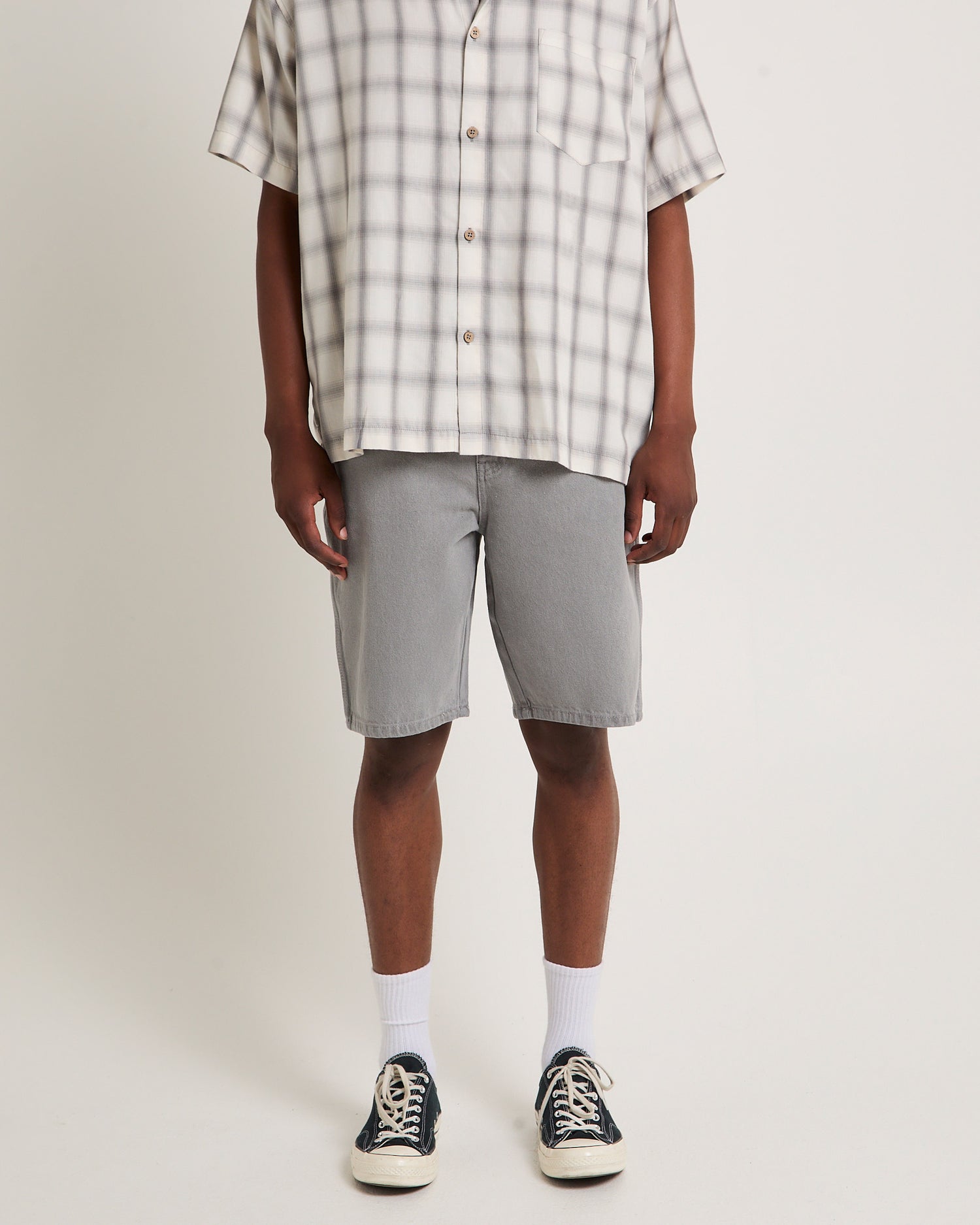 10" Denim Shorts LIGHT GREY
