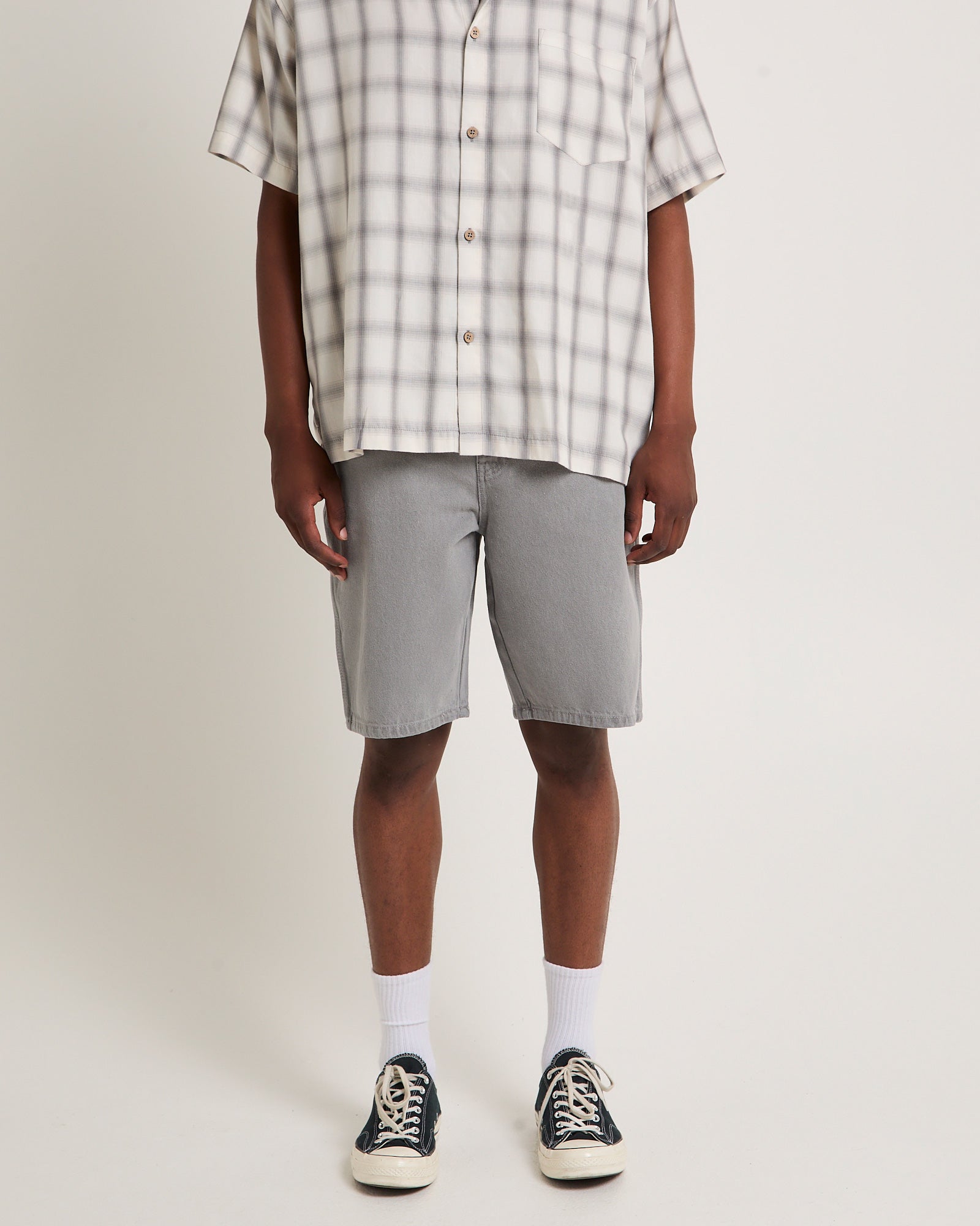 10" Denim Shorts LIGHT GREY
