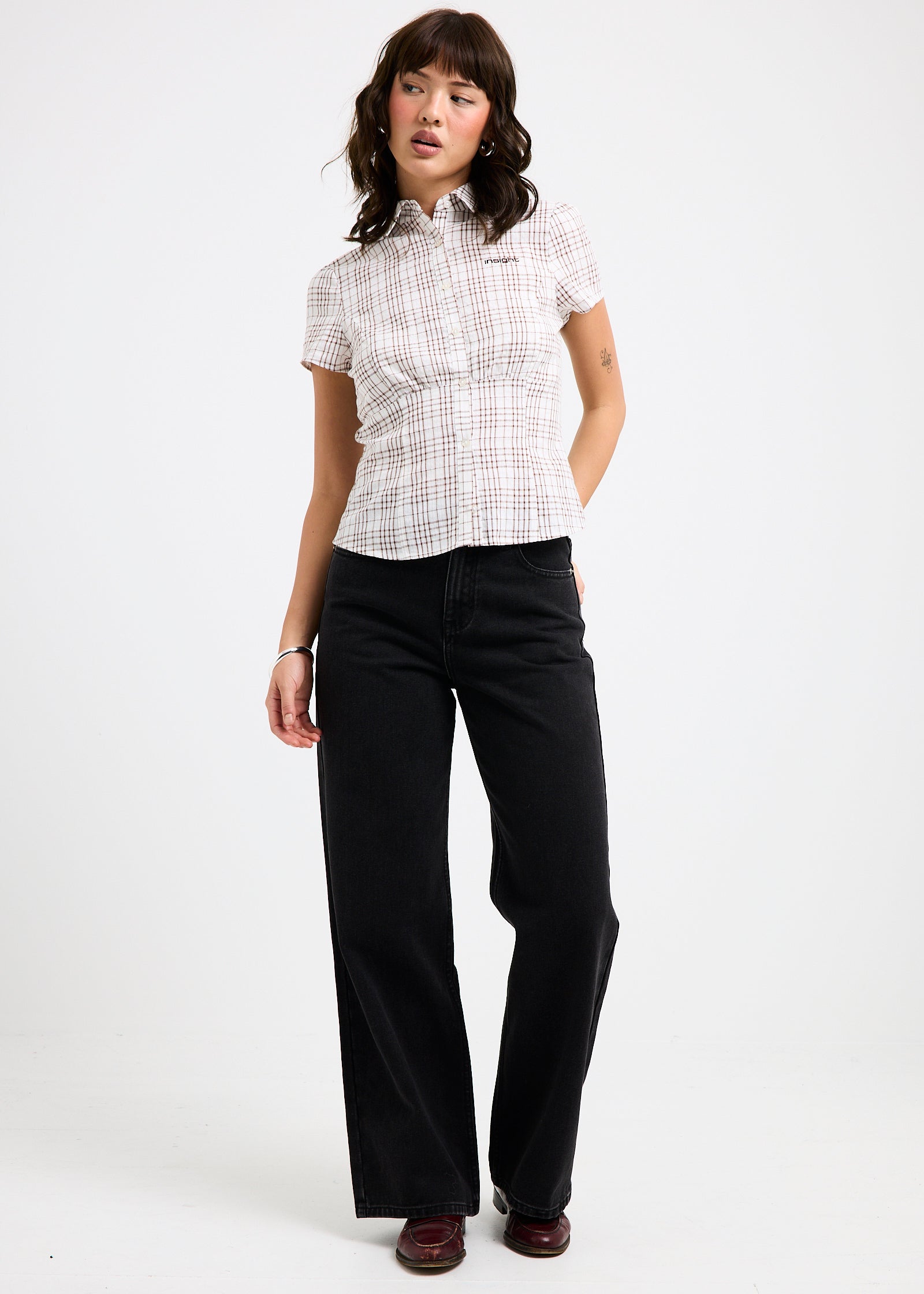 Misty High & Wide Denim Jeans FLAT OUT BLACK