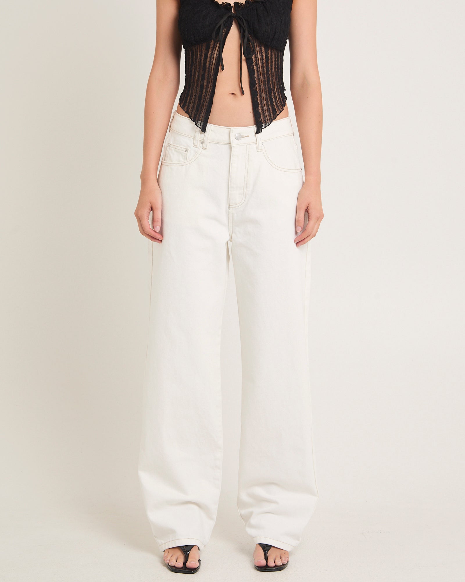 Bobby Baggy Dad Denim Jeans BONE
