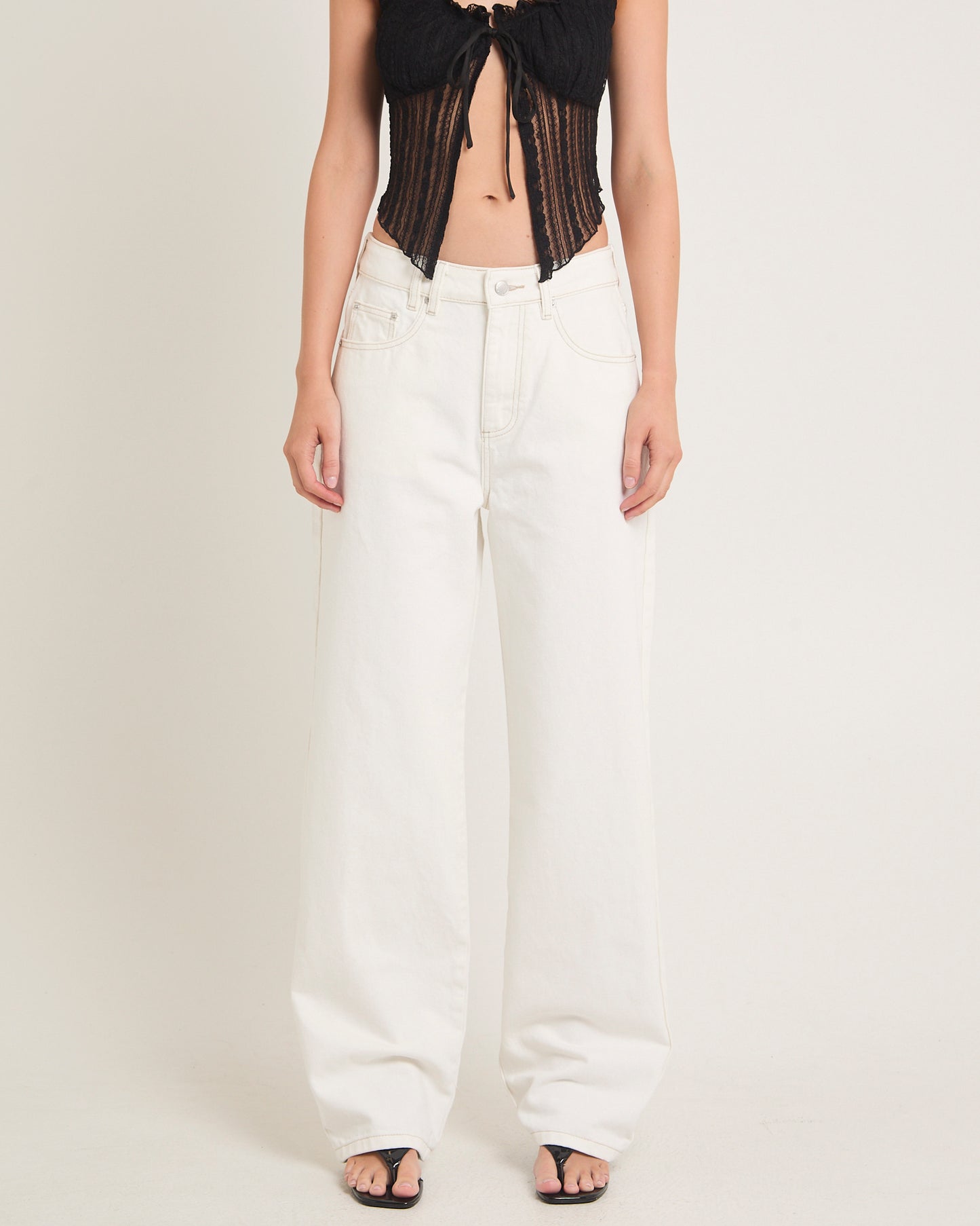 Bobby Baggy Dad Denim Jeans BONE