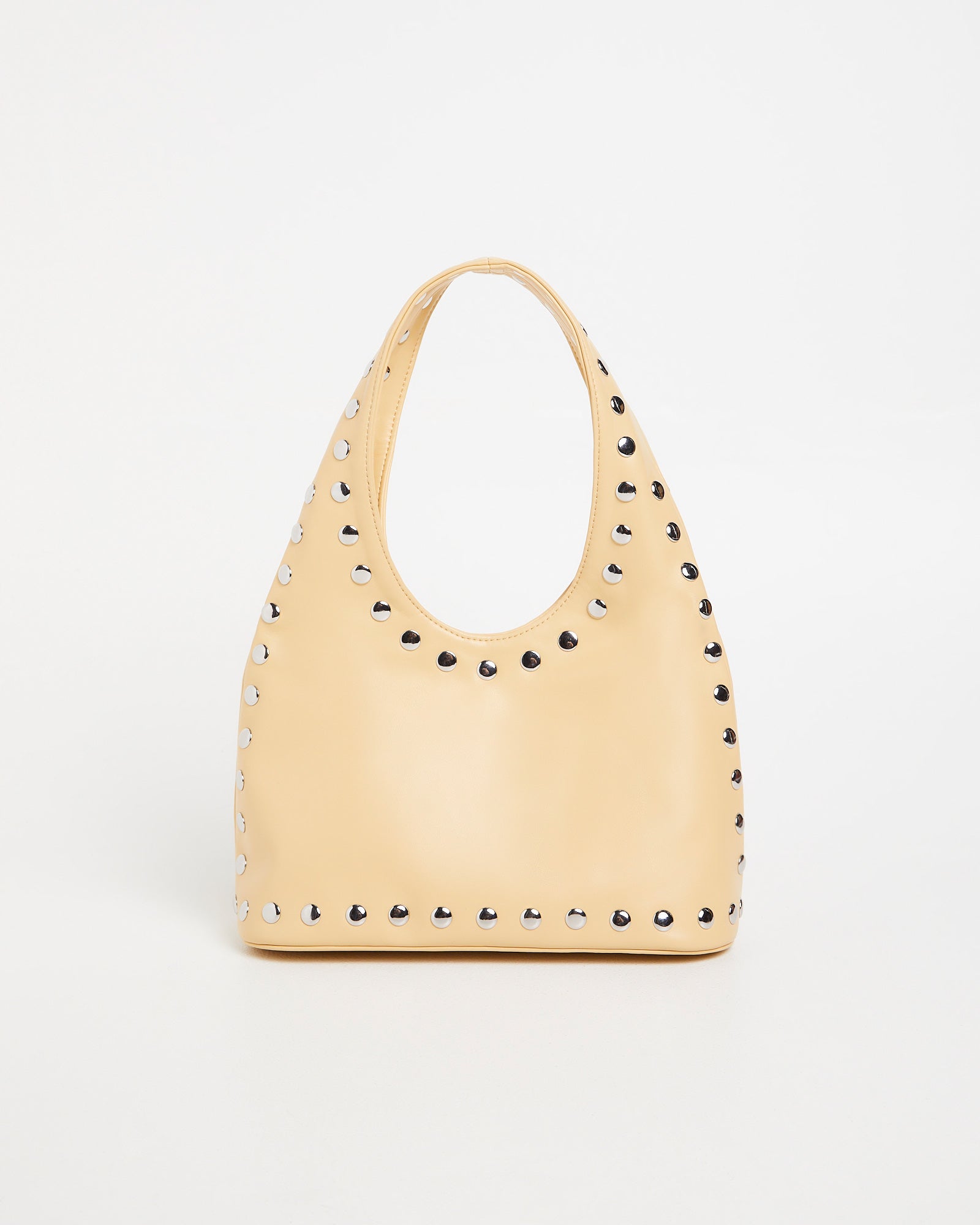 Stud Hobo Shoulder Bag YELLOW