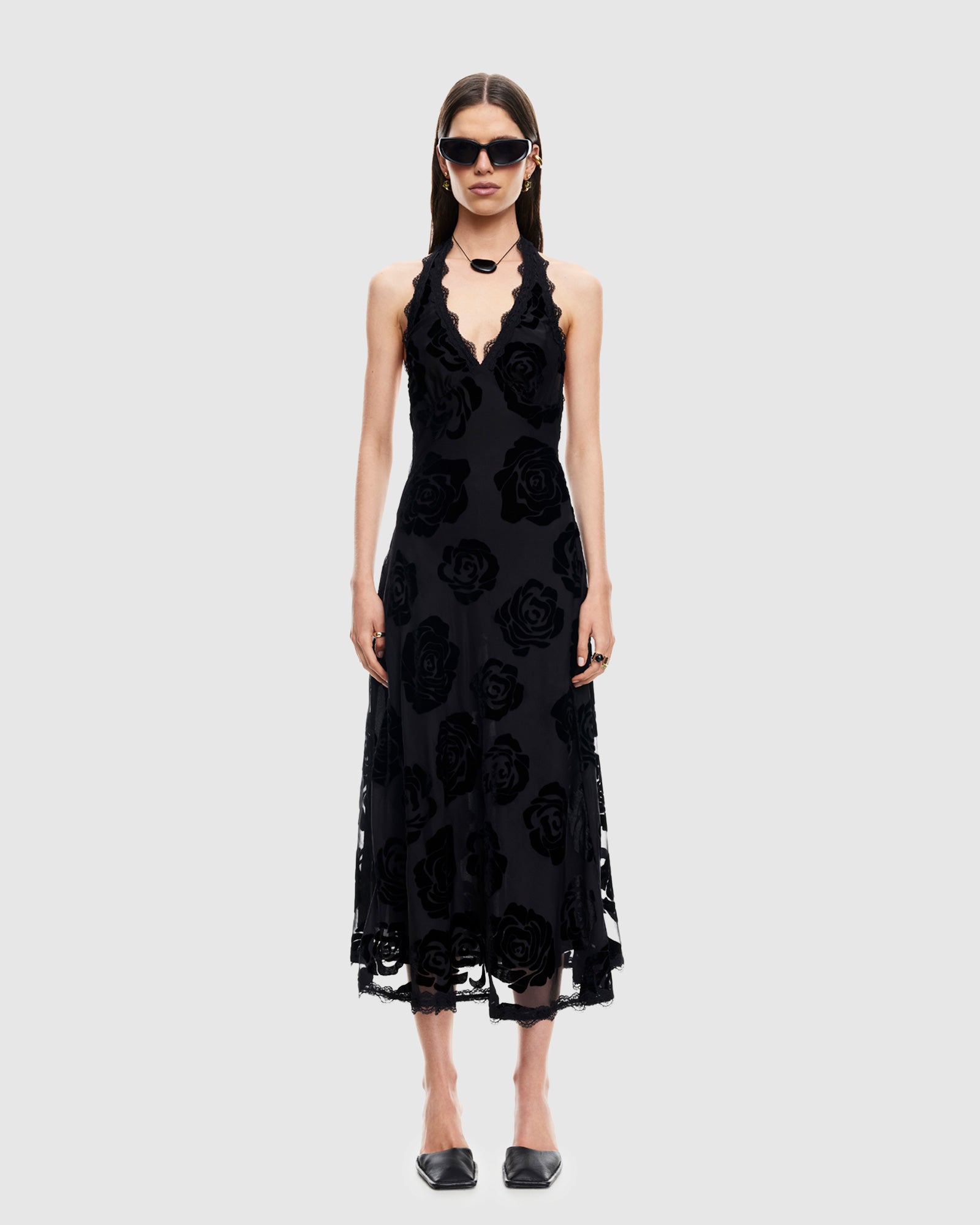 Stars Align Midi Dress BURNT NOIR ROSE