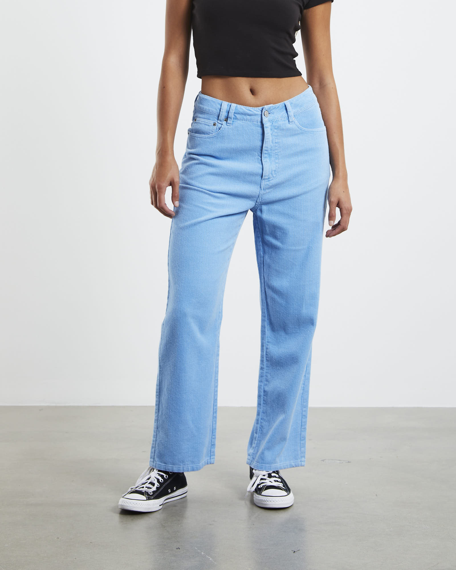 Cara Cord Straight Crop Jeans Blue BLUE
