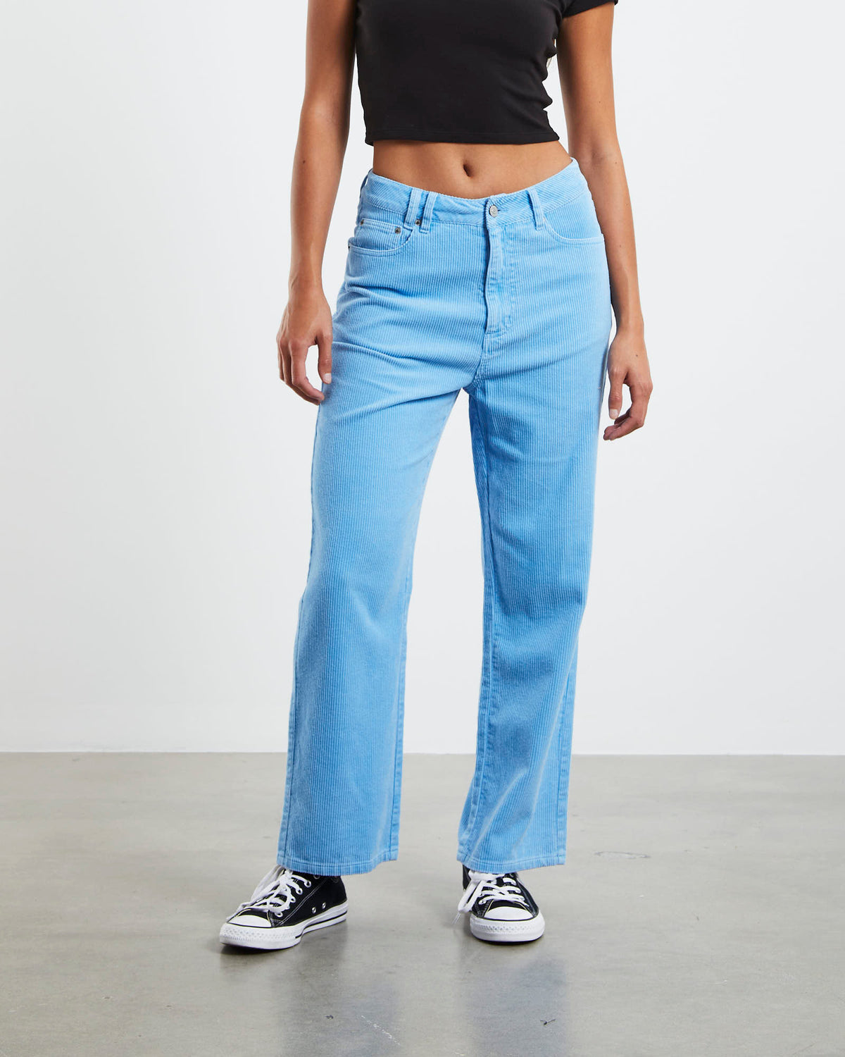 Cara Cord Straight Crop Jeans Blue BLUE