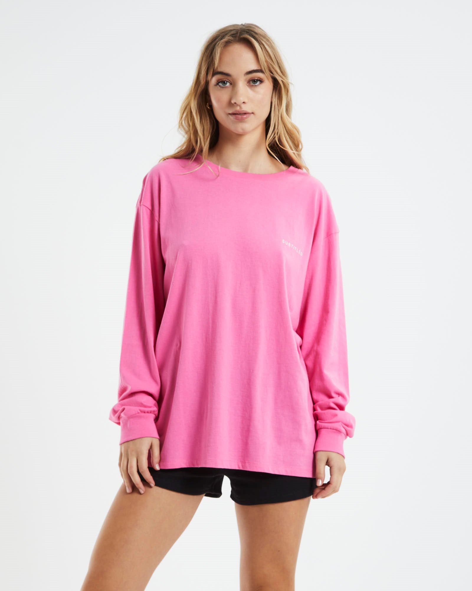State Oversized Long Sleeve T-Shirt Pink PINK