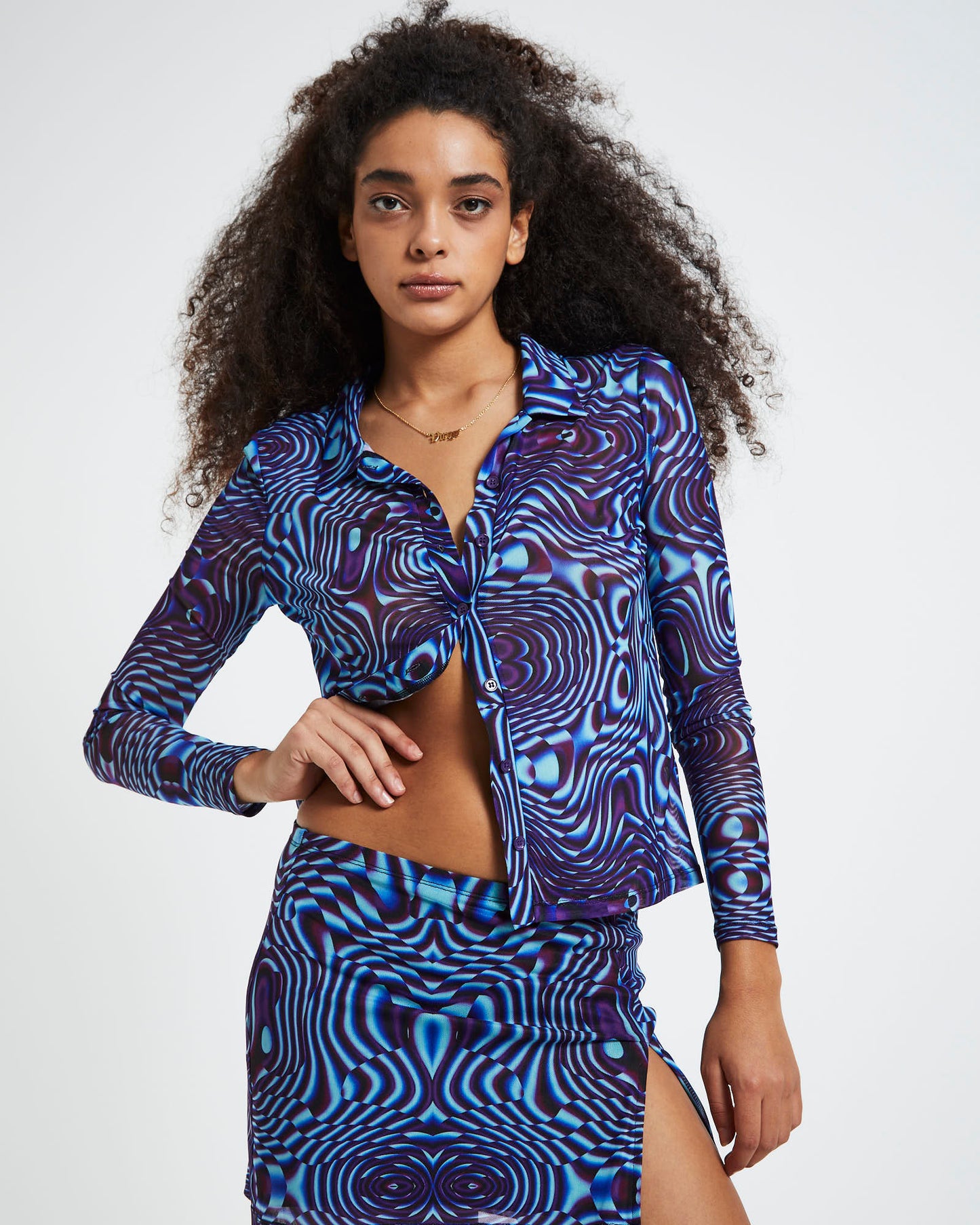 Roxie Button Front Shirt Purple