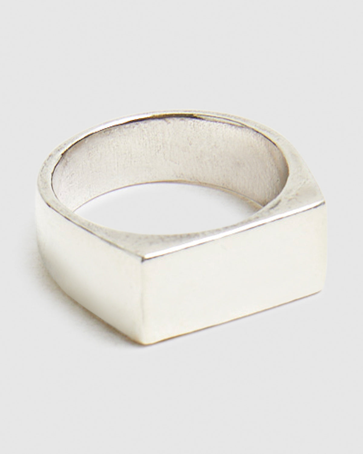 Wide Rectangle Signet Ring Silver SILVER