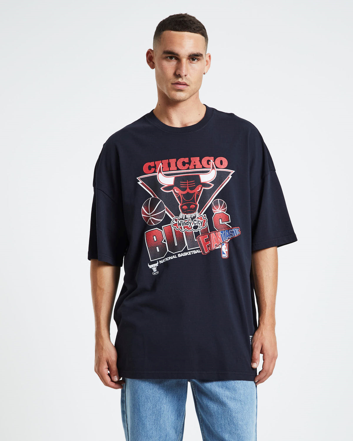 Fantastic Oversized Bulls T-Shirt Faded Black BLACK