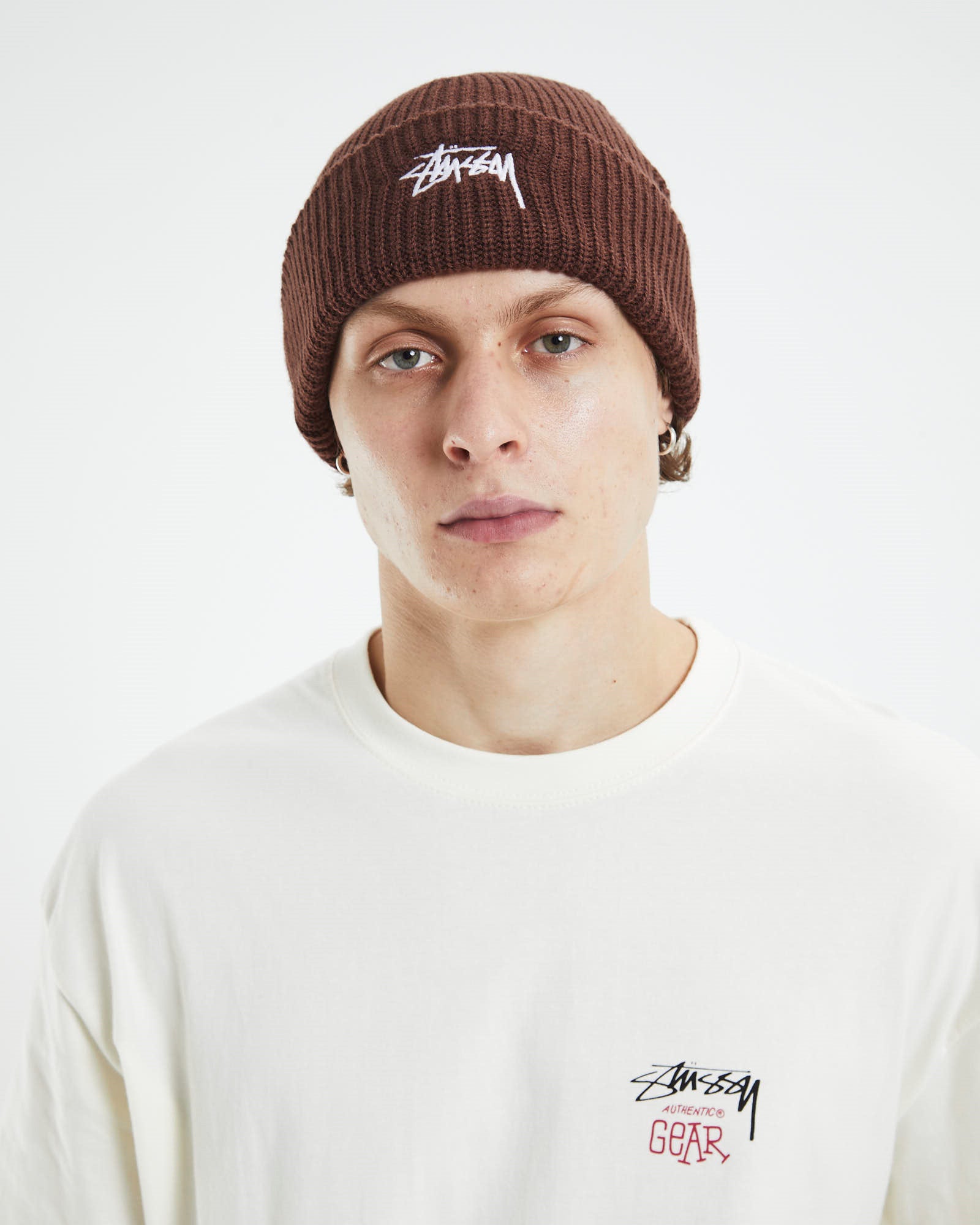 Stock Cuff Beanie Brown MULTI COLOUR