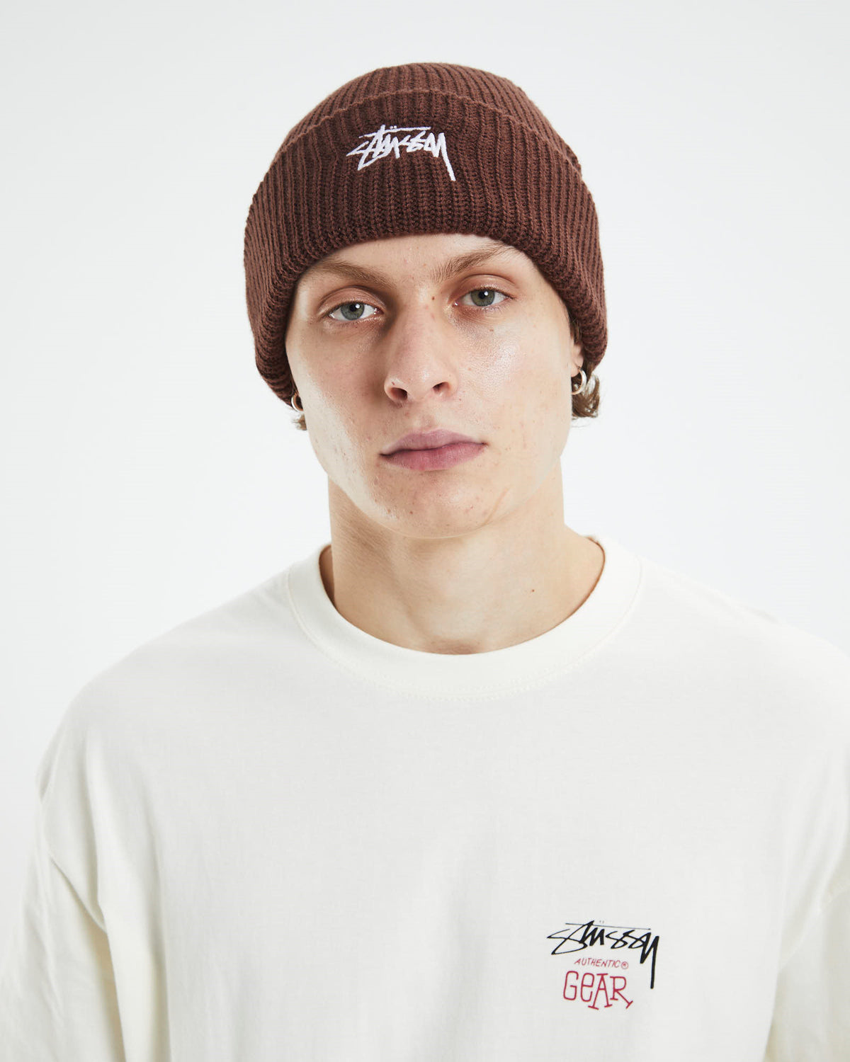 Stock Cuff Beanie Brown MULTI COLOUR