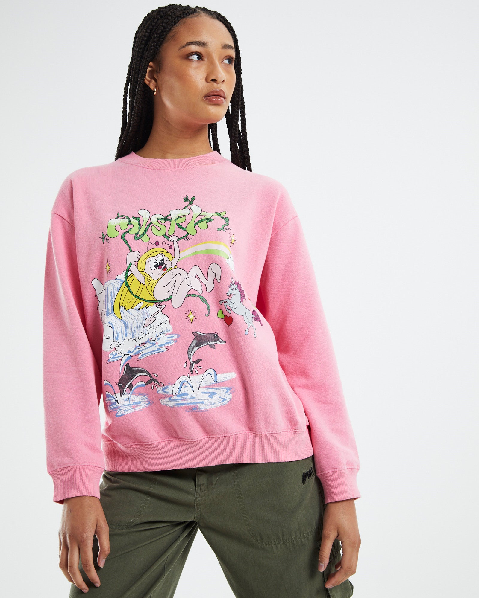 Molly Falls Oversized Crew Jumper Candy Pink CANDY PINK
