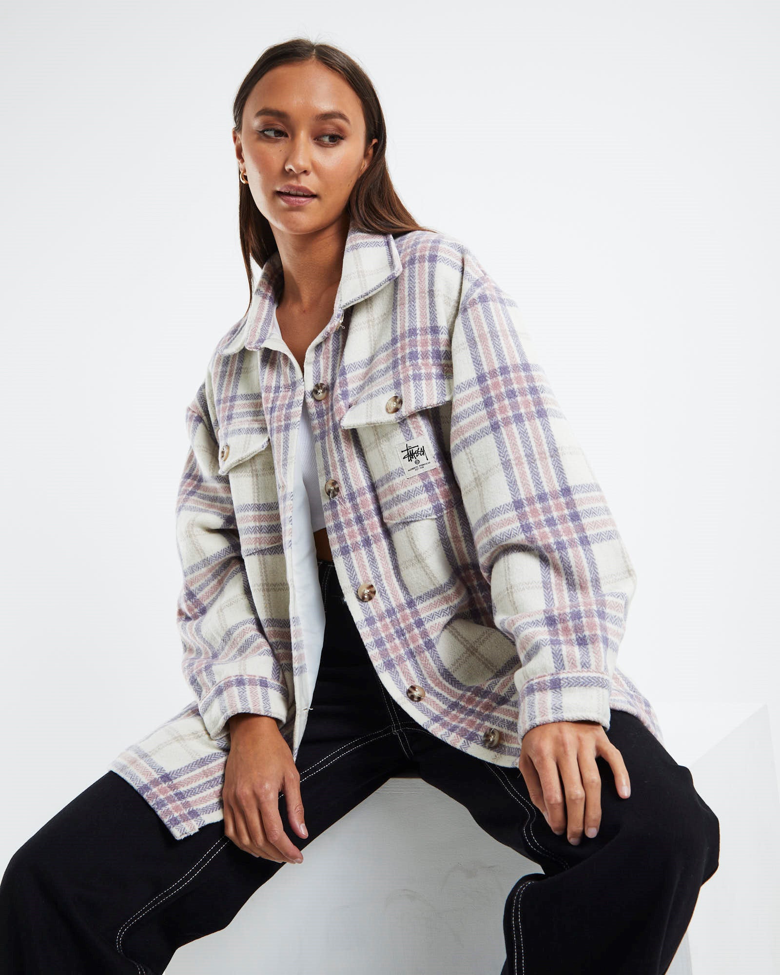Harley Jacket Off White Check OFF WHITE