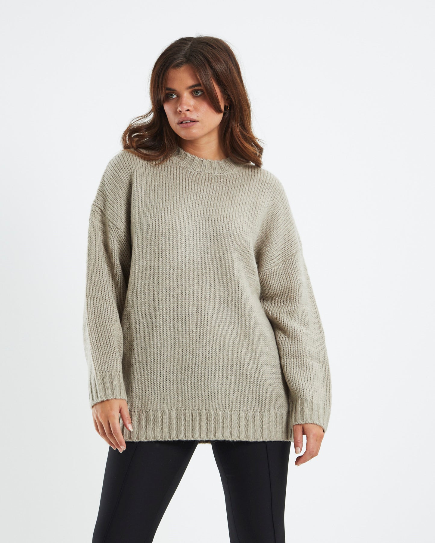 Super Slouch Sweater Cement Beige
