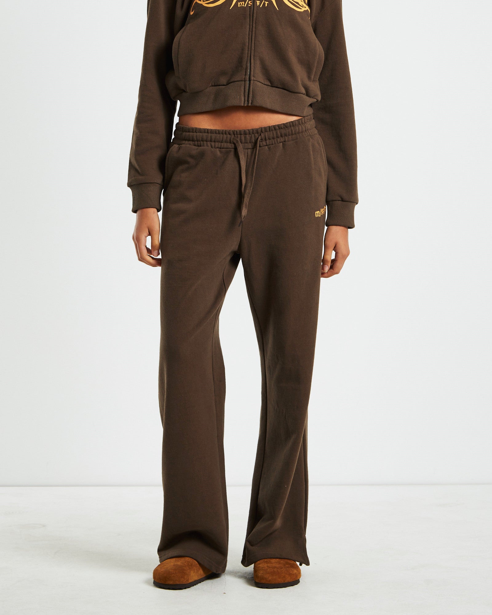 Sure Desire Wide Leg Trackpants Brown BROWN
