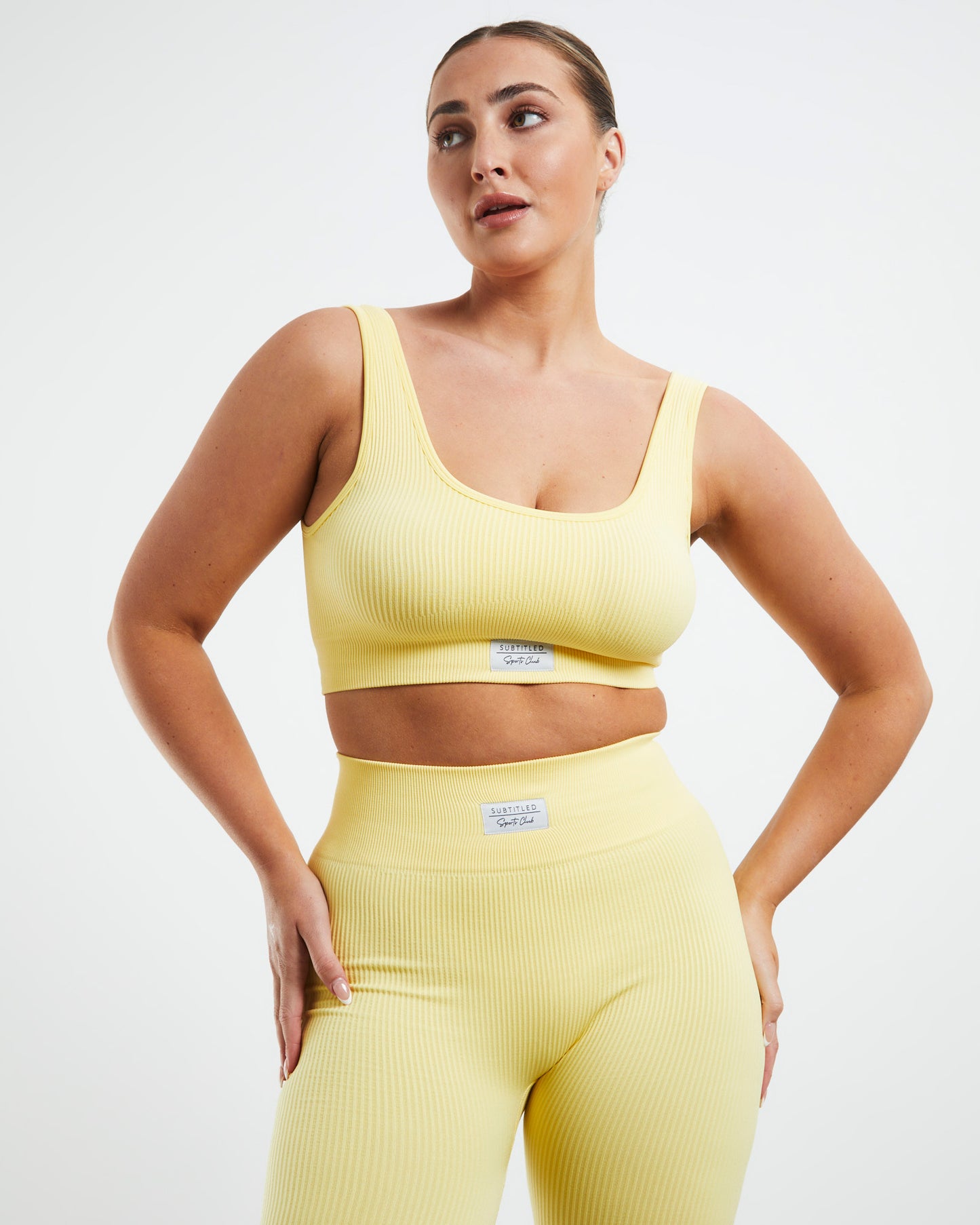 Scoop Neck Sports Crop Lemon Yellow