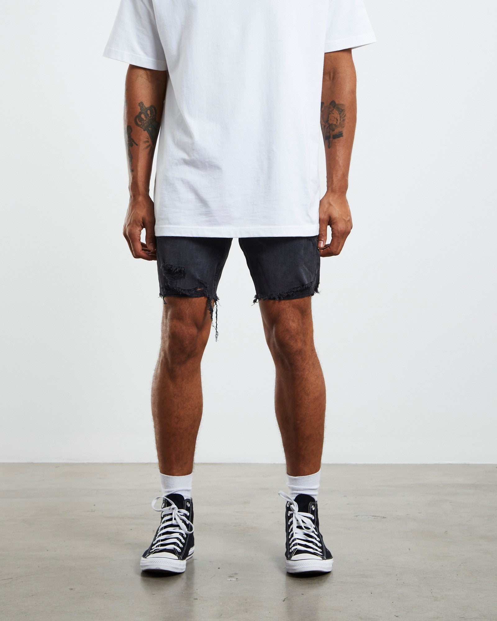 Ray Denim Shorts Washed Space Black BLACK