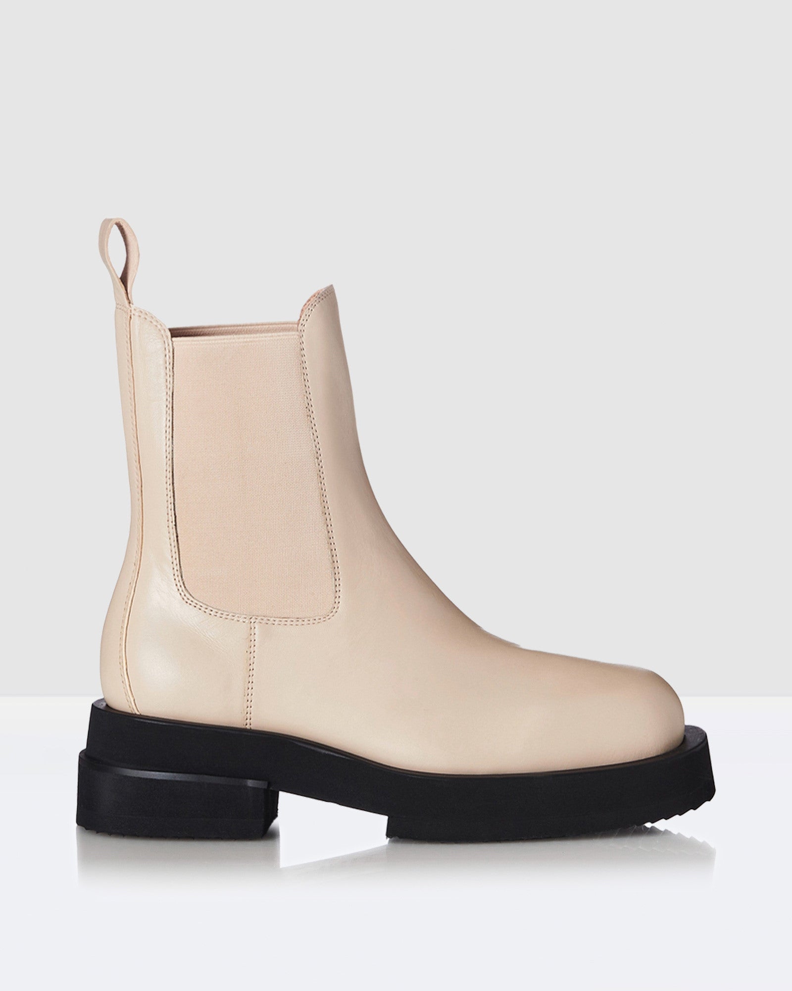 Sean Leather Boots Cream BEIGE