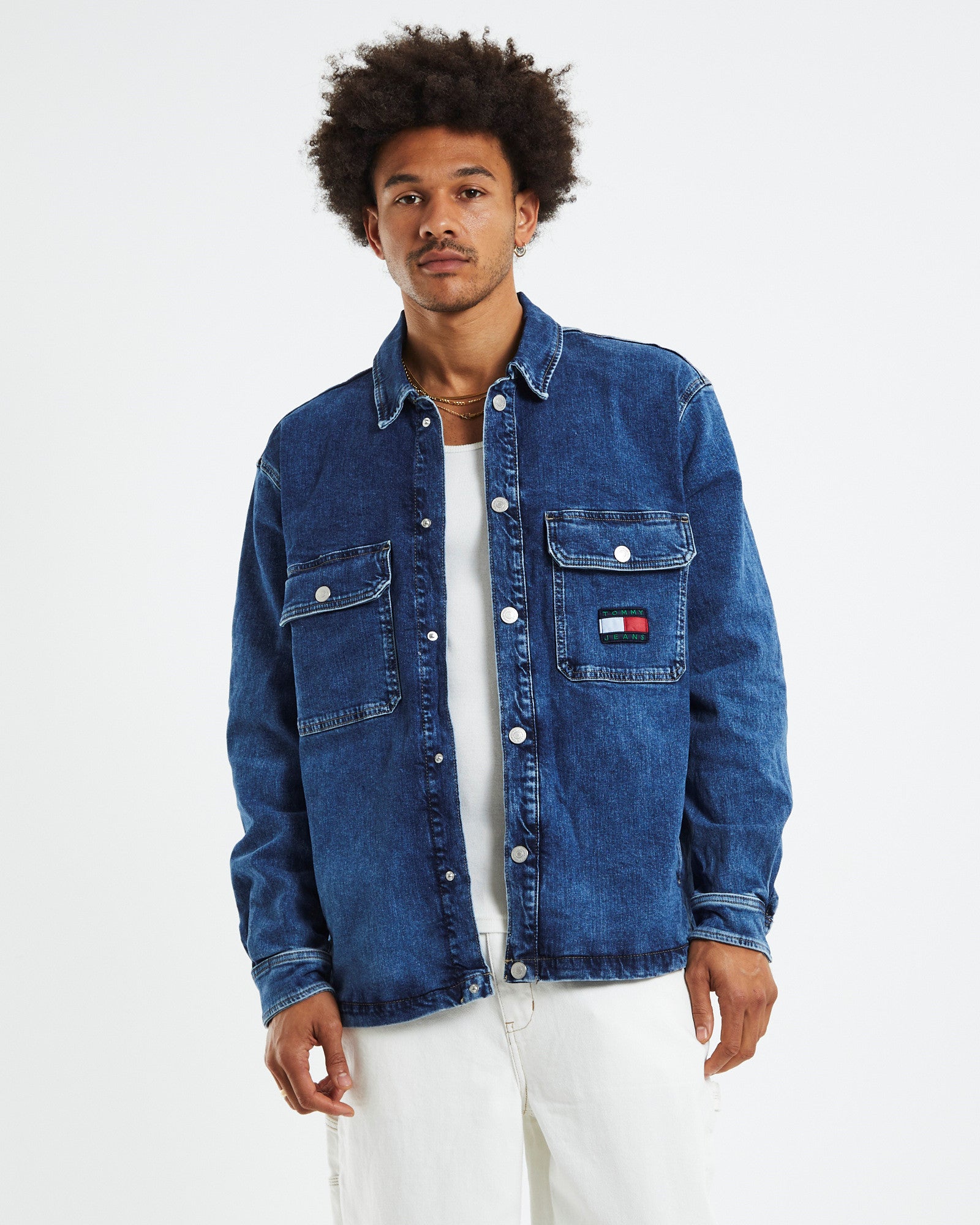 Utility Denim Shirt Jacket Blue DENIM