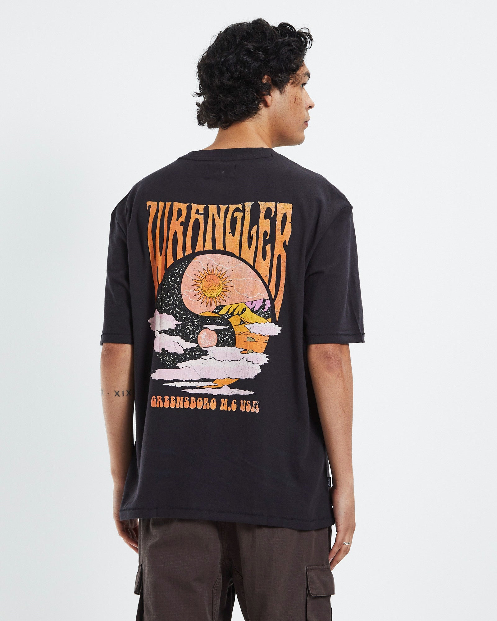 Ying Yang T-Shirt Worn Black BLACK