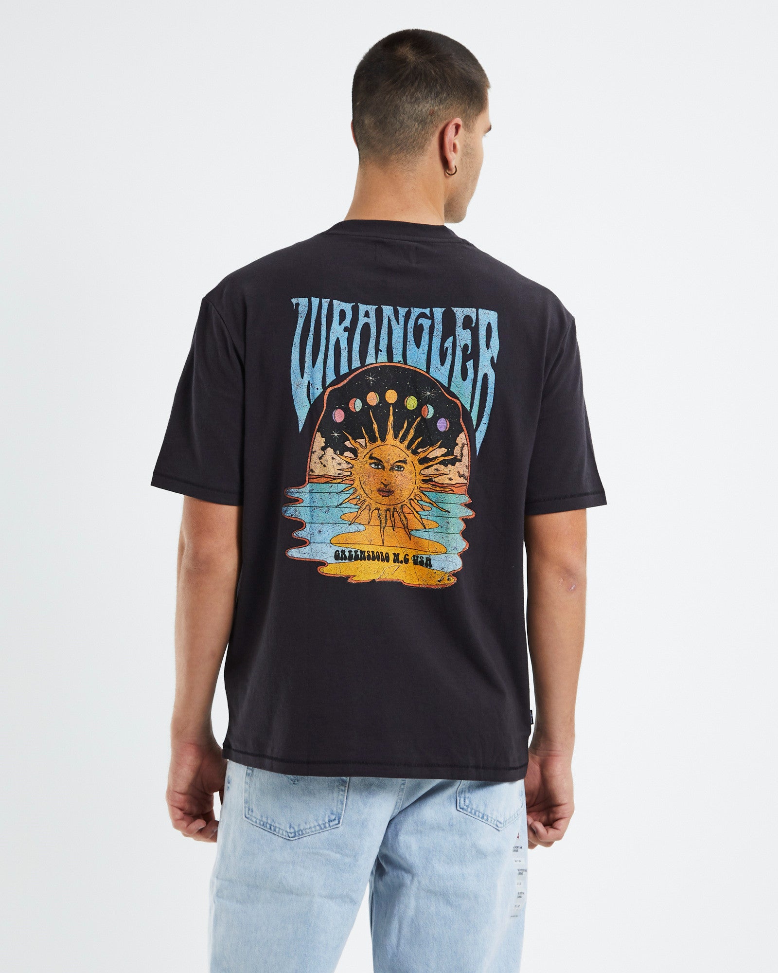 Melting Sun T-Shirt Worn Black BLACK