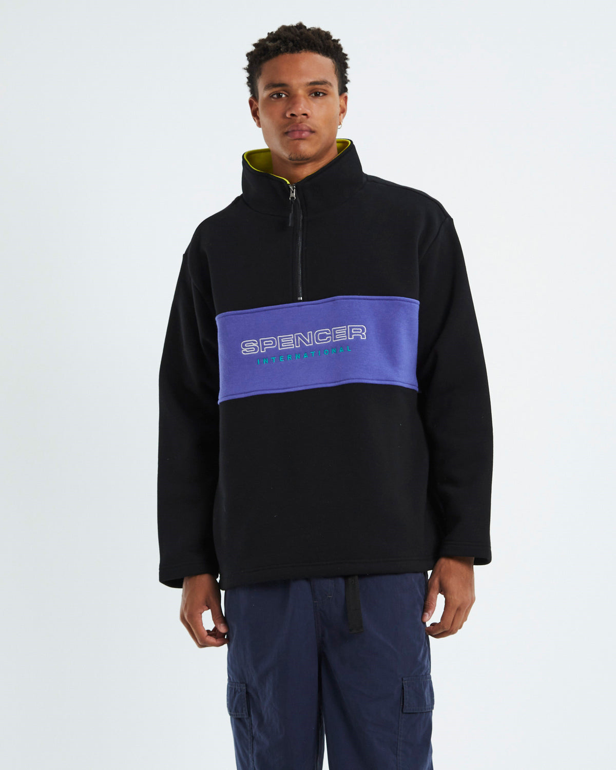 International 1/4 Zip Jumper Neon BLACK
