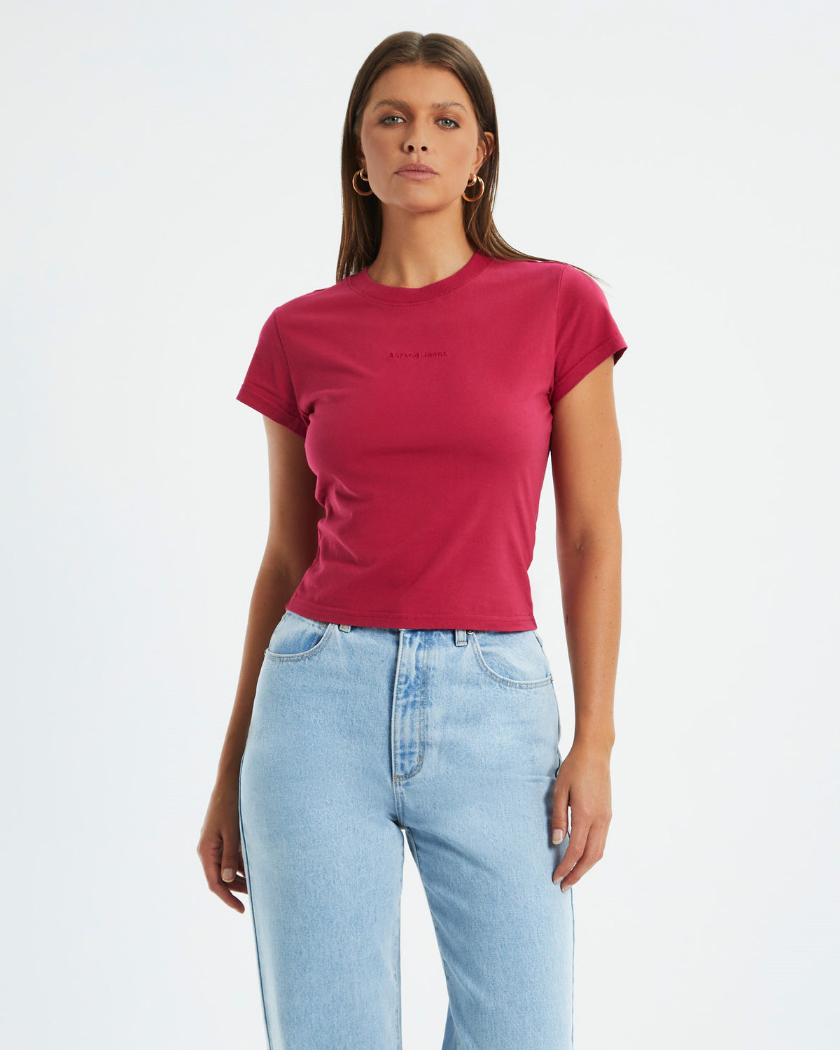 A Baby Tee Magenta Red HOT PINK