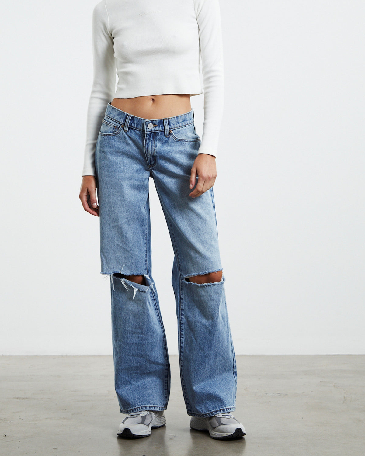 A 99 Low & Wide Jeans Susanna Rip Blue LIGHT BLUE