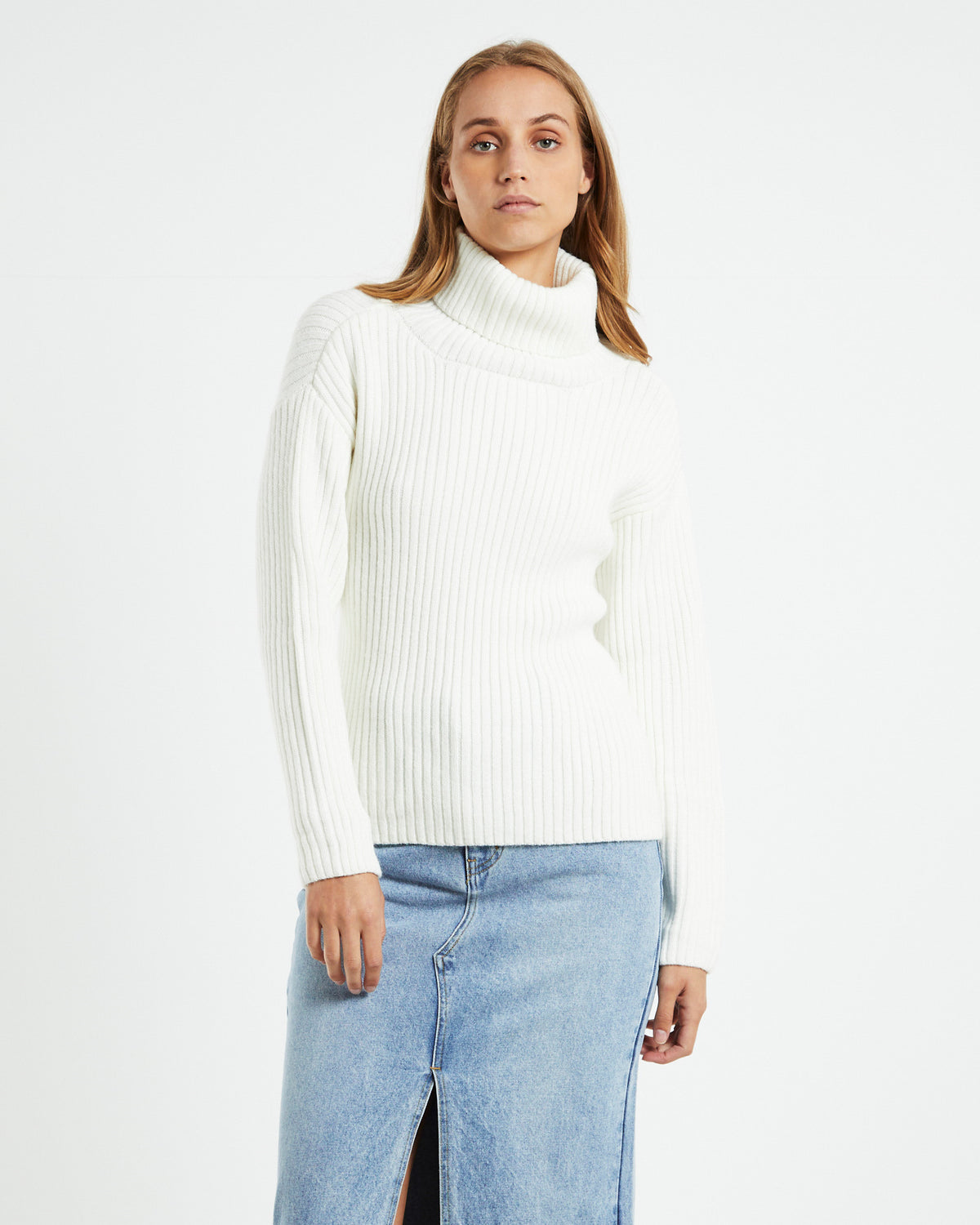 Amina Tie Back Boxy Knit Jumper White WHITE