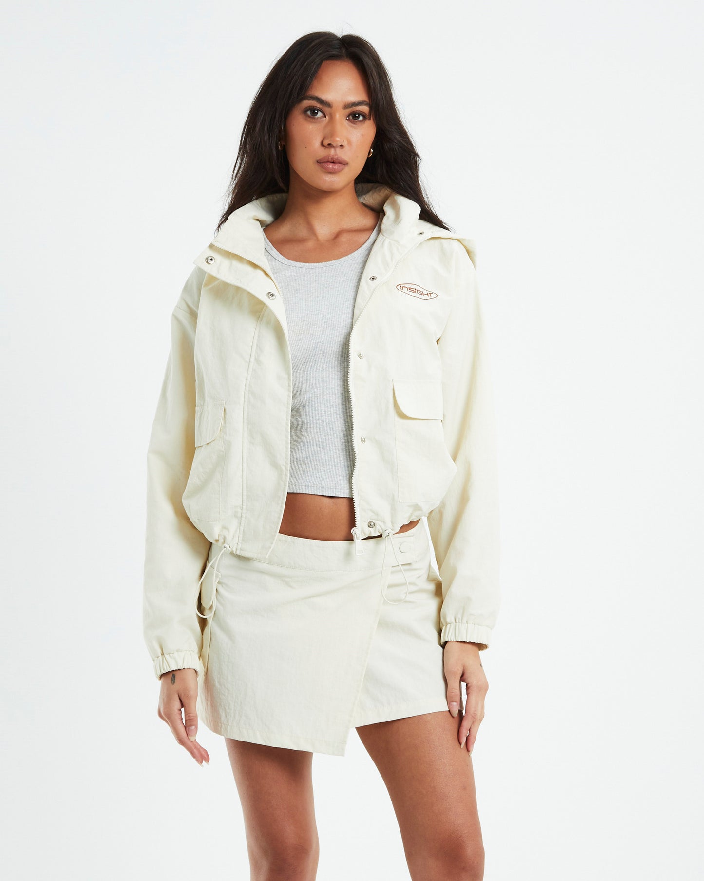 Astrid Nylon Track Jacket Cream
