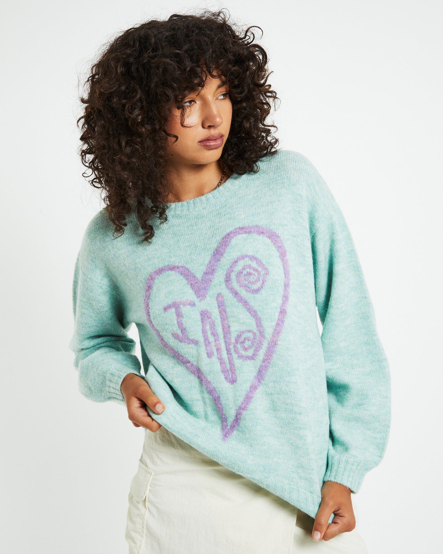 Phoebe Mohair Novelty Knit Jumper Blue