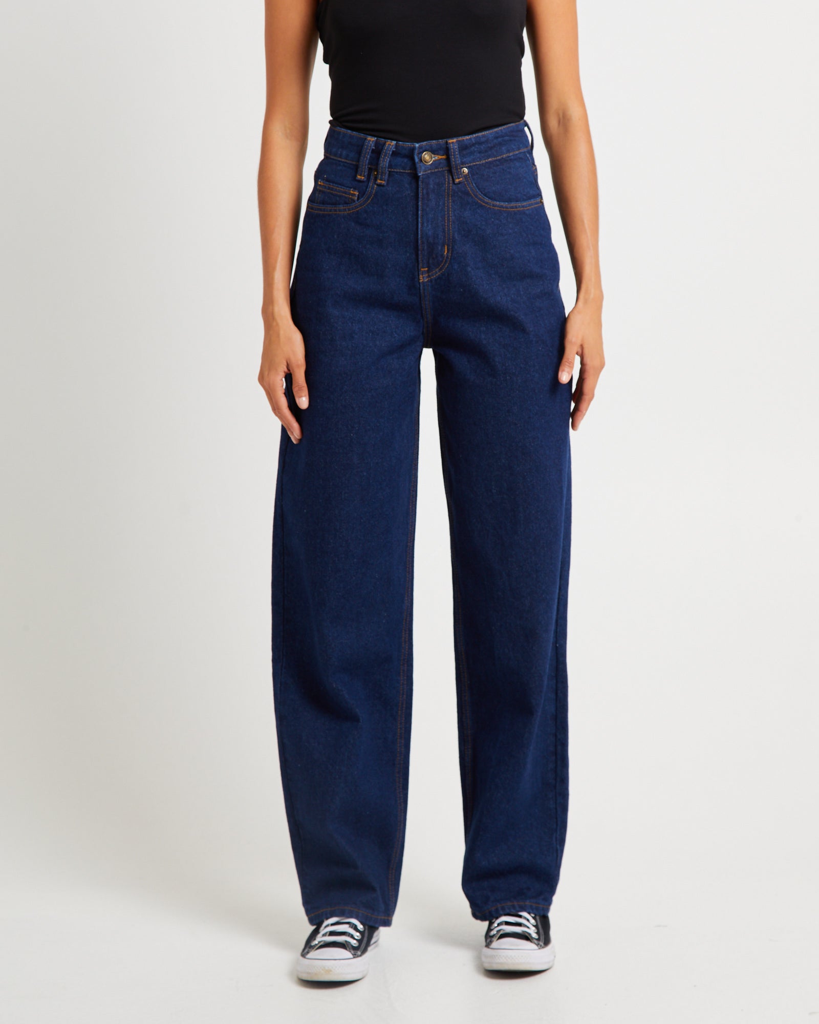 Hailey High Rise Baggy Jeans Ink Blue BLUE