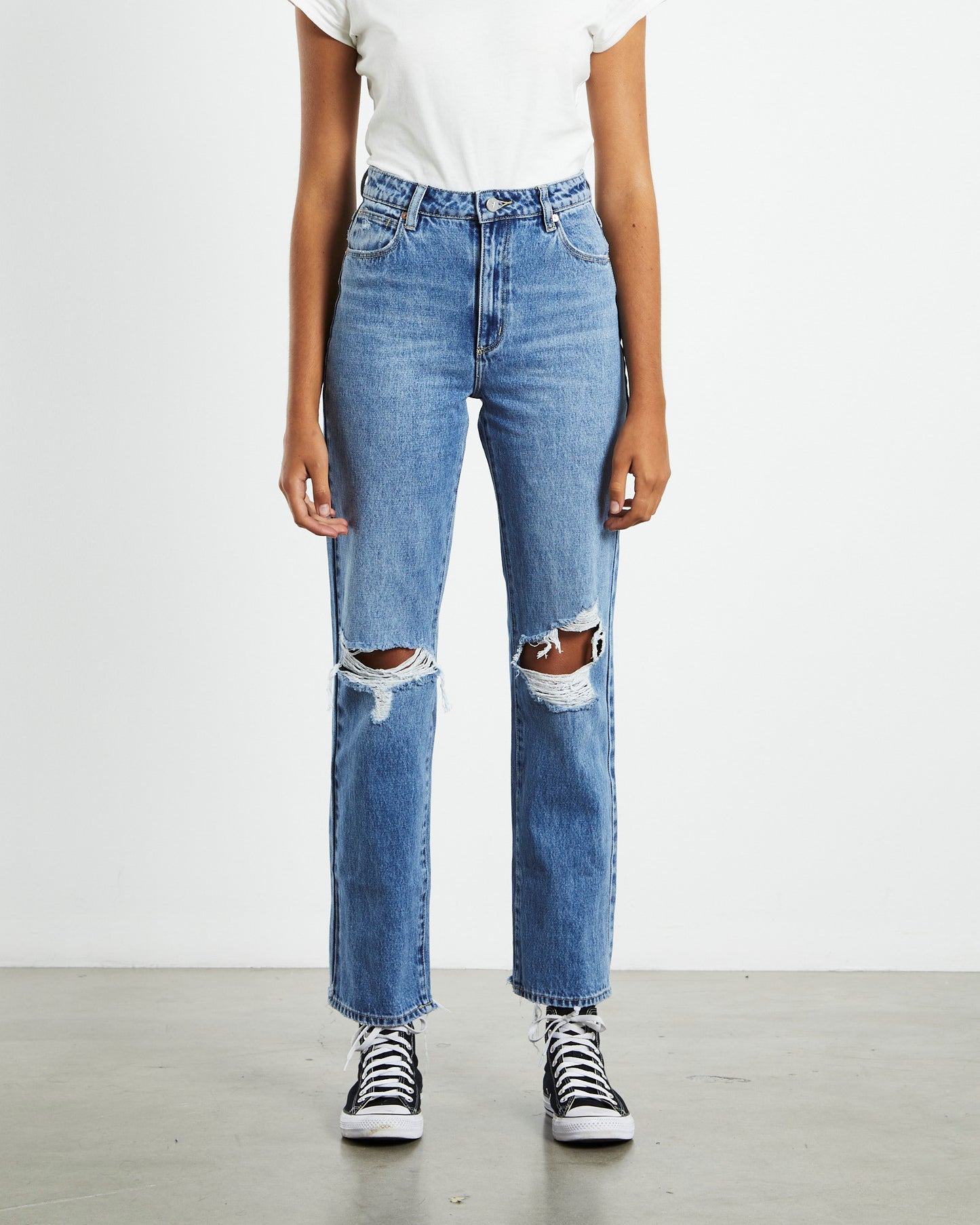 A 94 High Straight Jeans Louise Rip Blue