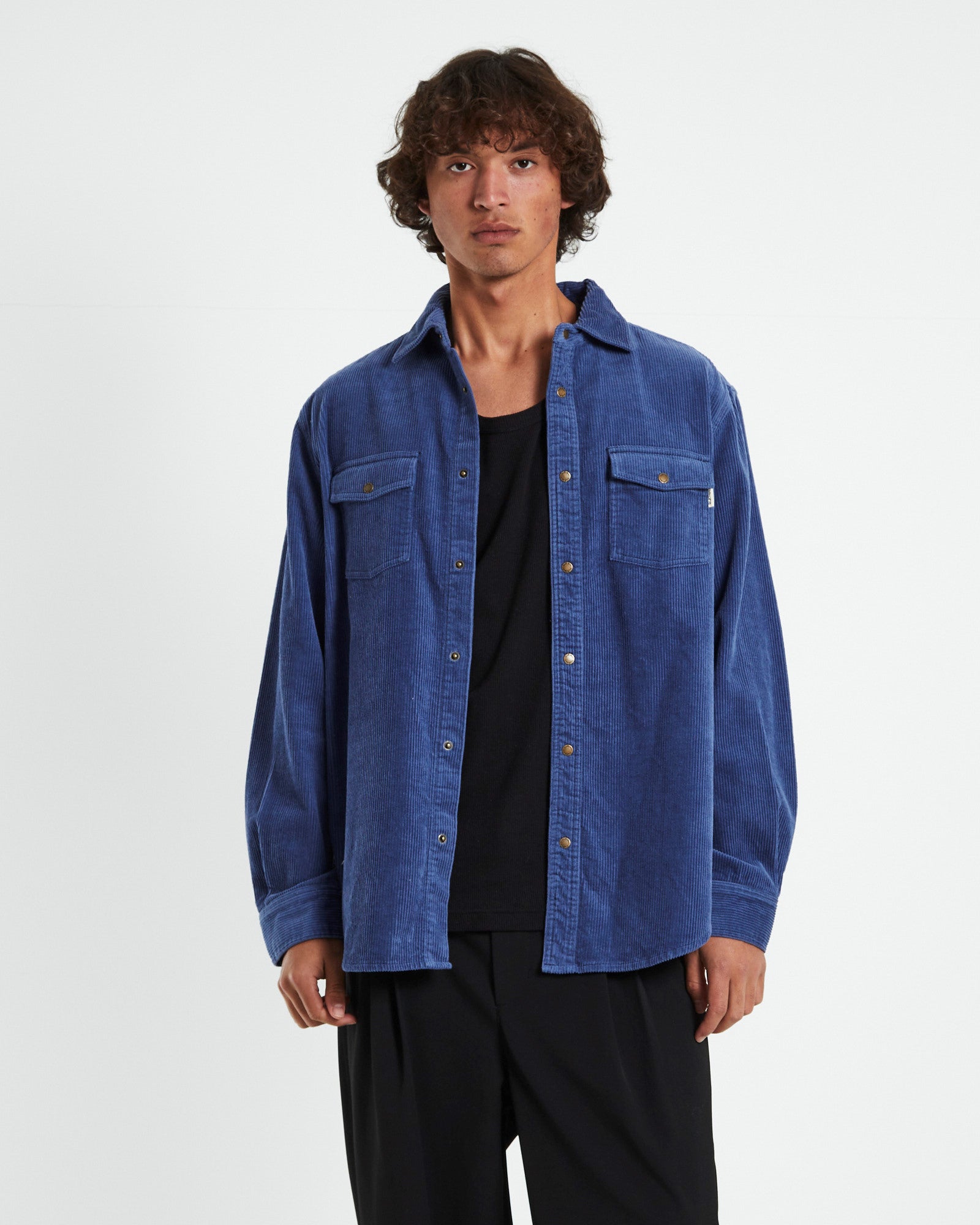 Cassian Overshirt Washed Navy NAVY