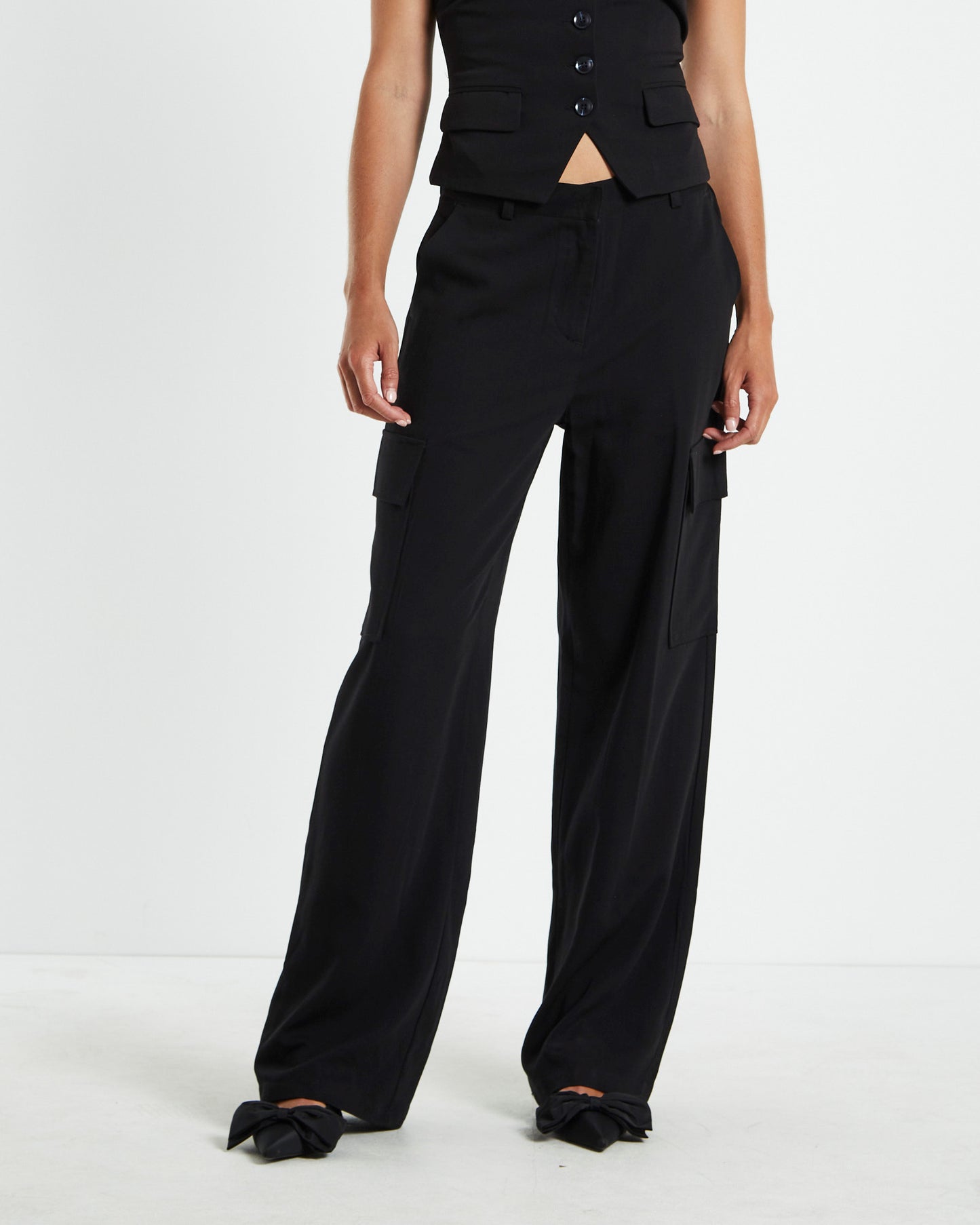 Brooklyn Low Rise Utility Suit Pants Black